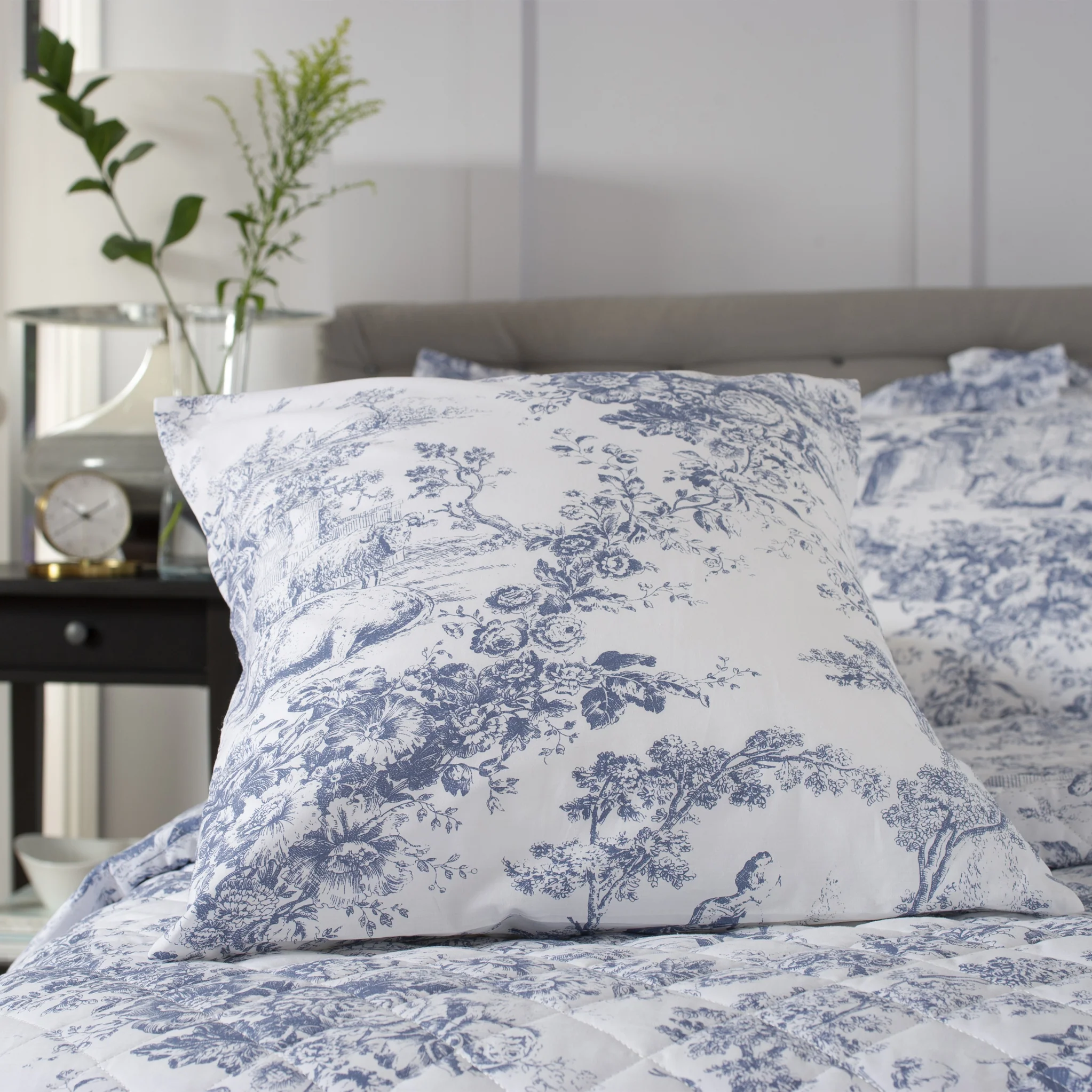 Toile De Jouy Square Cushion - Image 2
