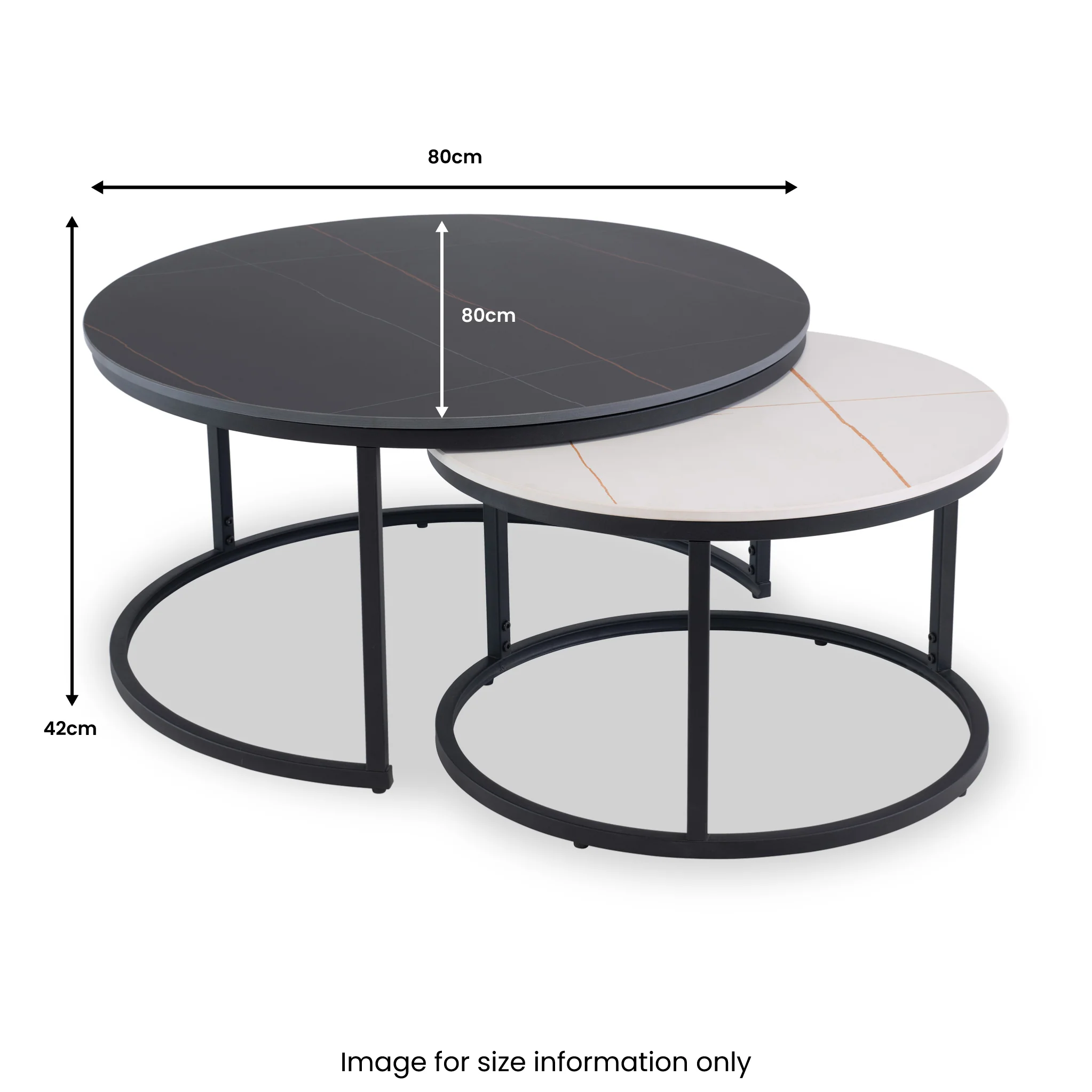 Tora Sintered Stone Round Coffee Table Set - Image 5