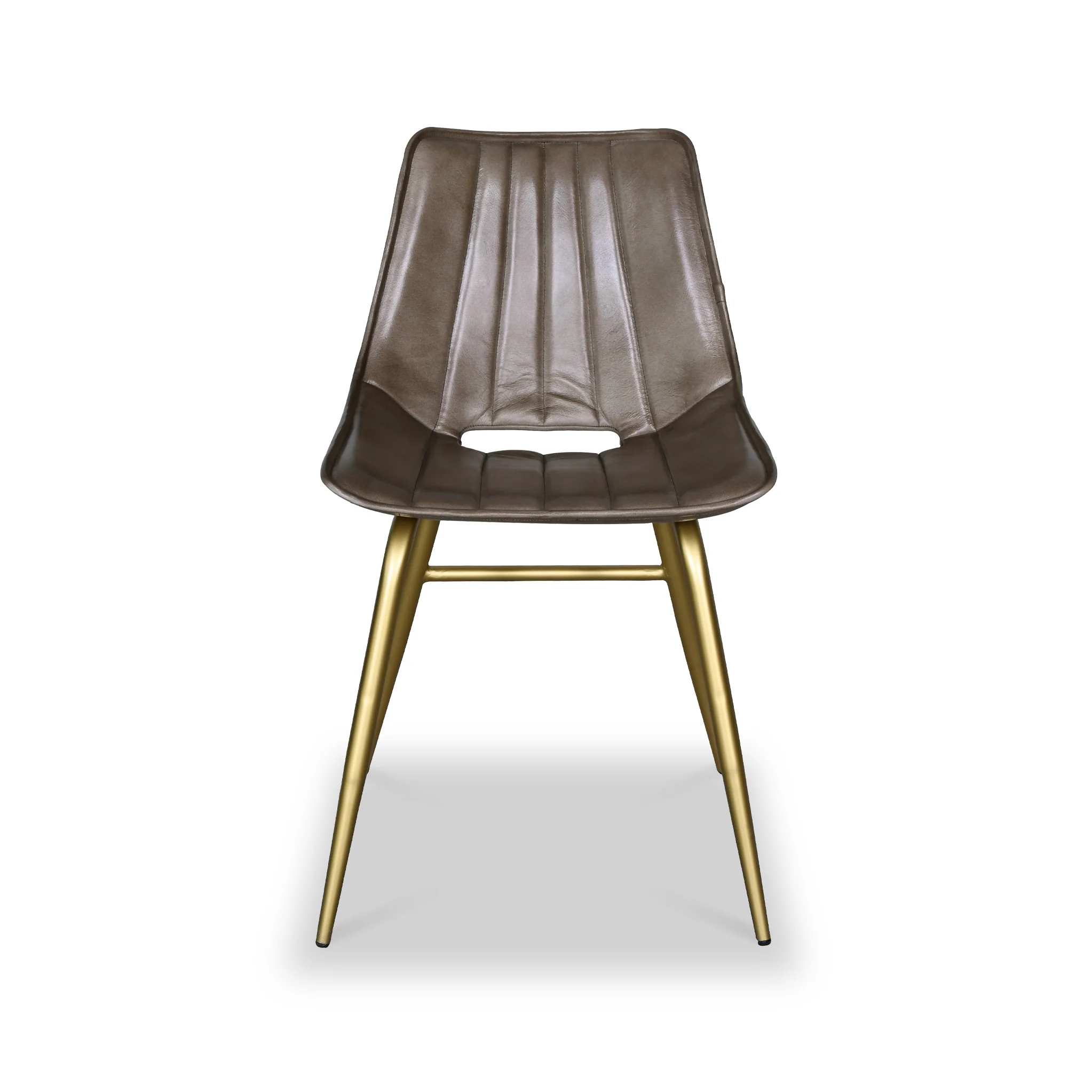 Torquil Leather Pleated Back Dining Chair - Image 2