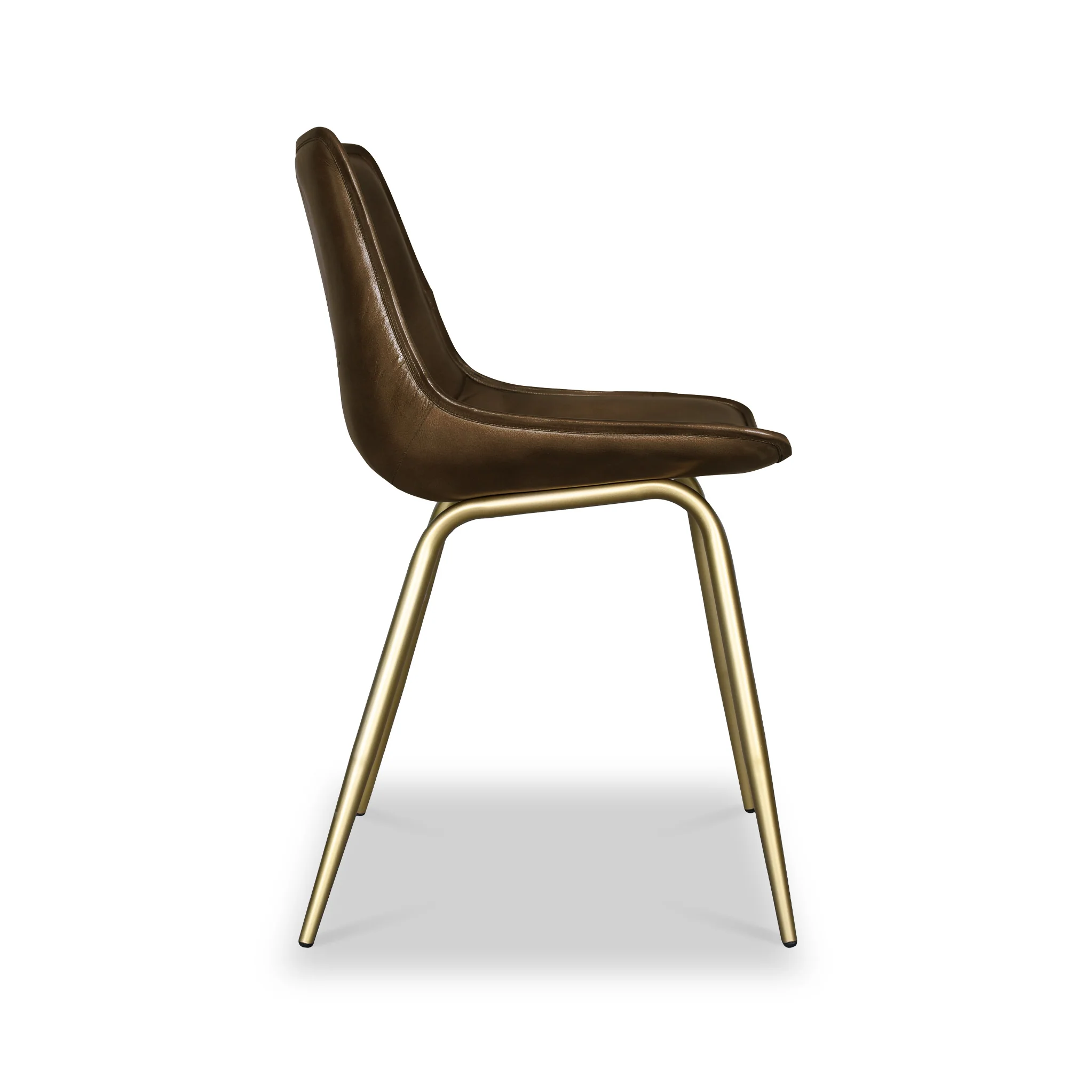 Torquil Leather Pleated Back Dining Chair - Image 3
