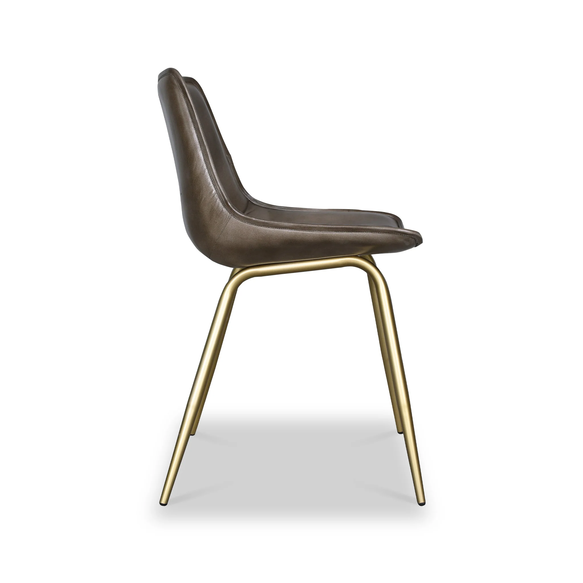 Torquil Leather Pleated Back Dining Chair - Image 5