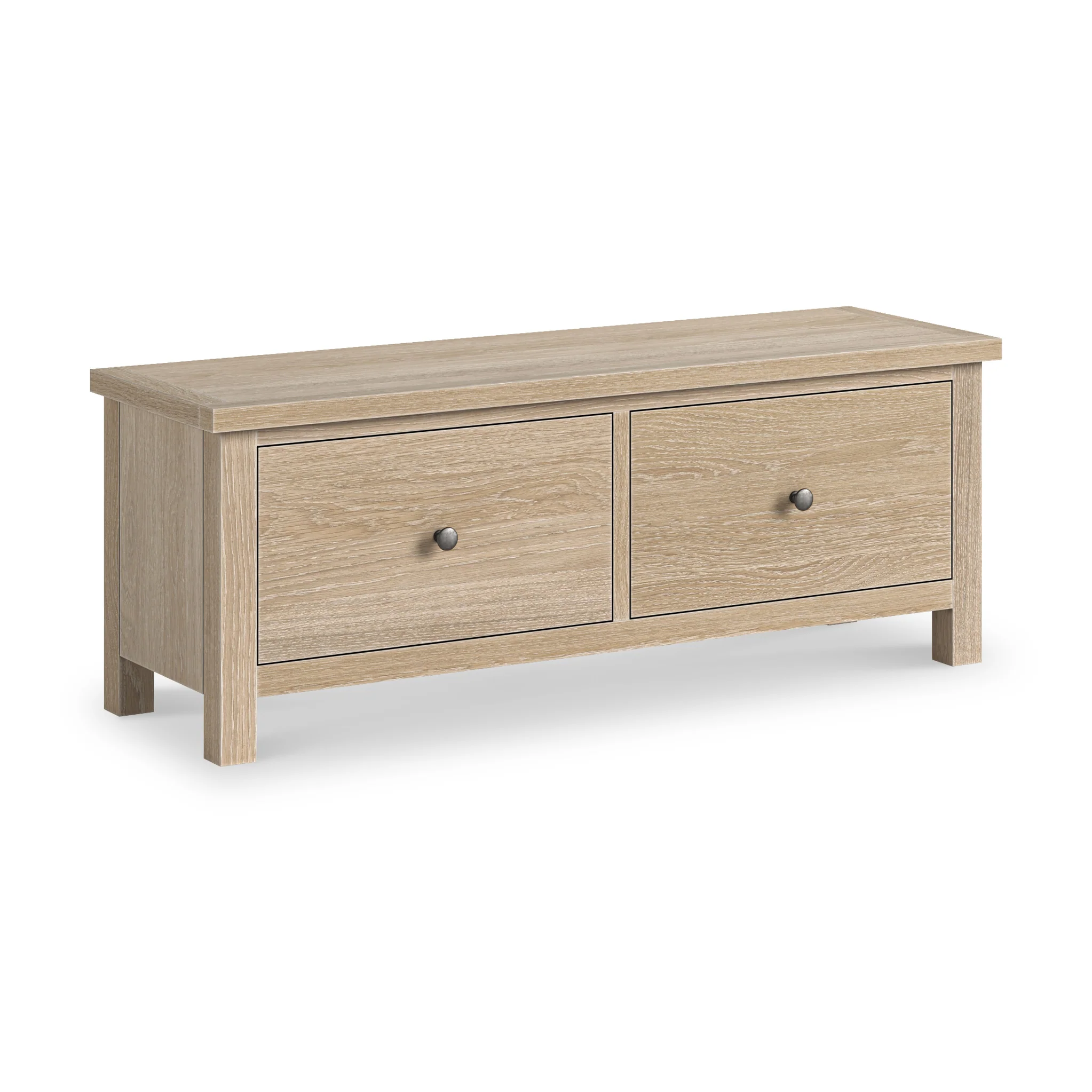 Trelan Washed Oak 2 Drawer Blanket Bench - Image 3