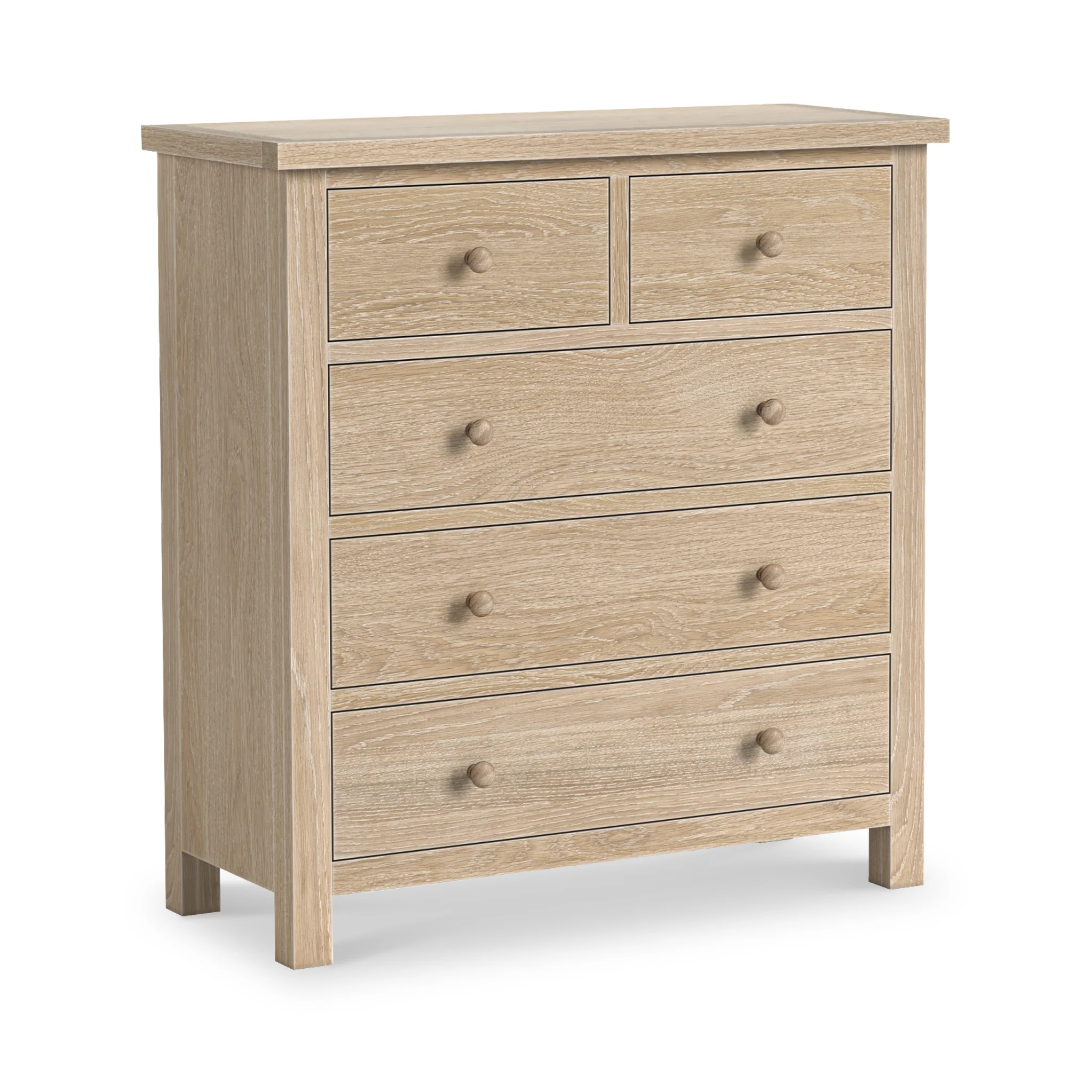 Trelan Washed Oak 2 Over 3 Chest of Drawers