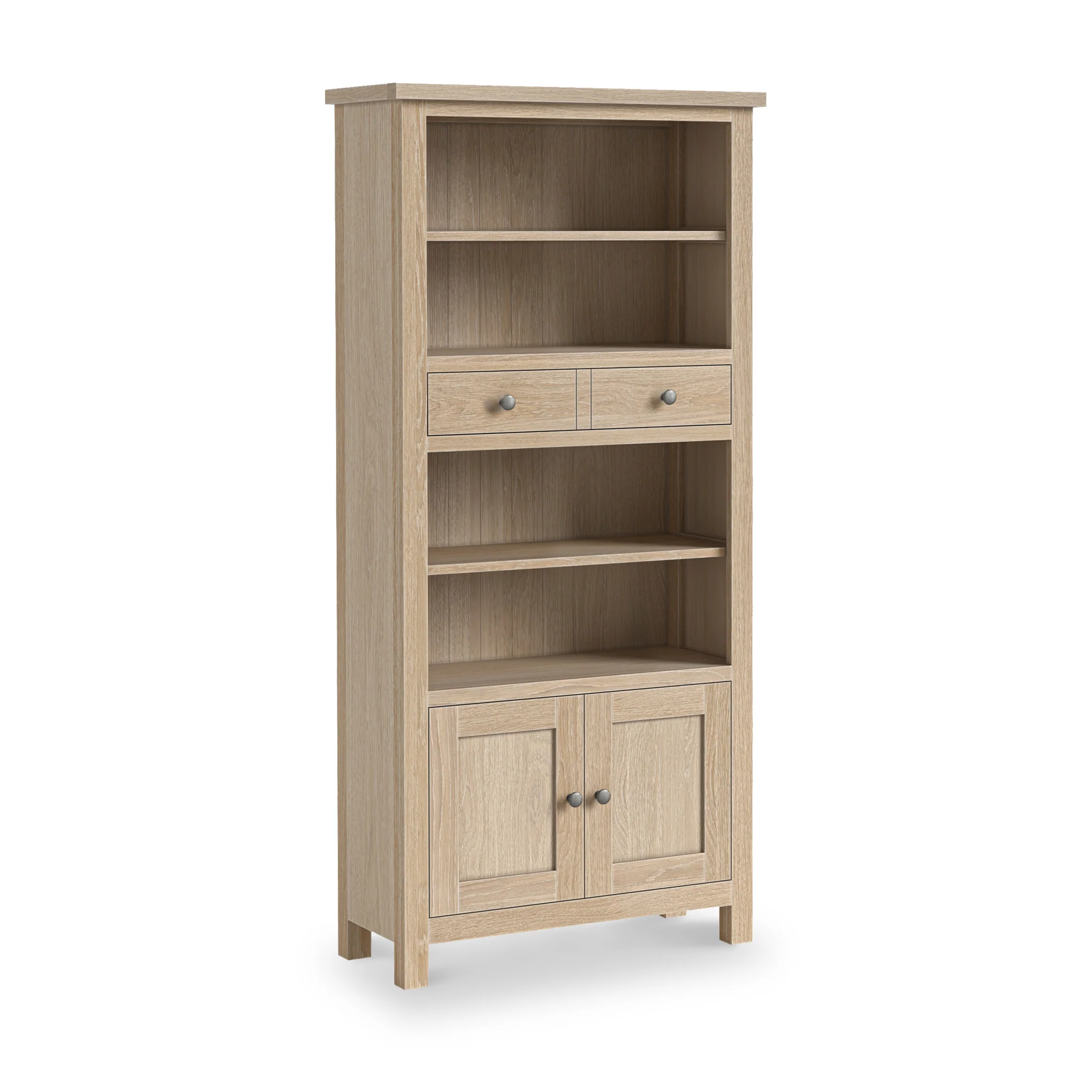 Trelan Washed Oak Display Bookcase - Image 2