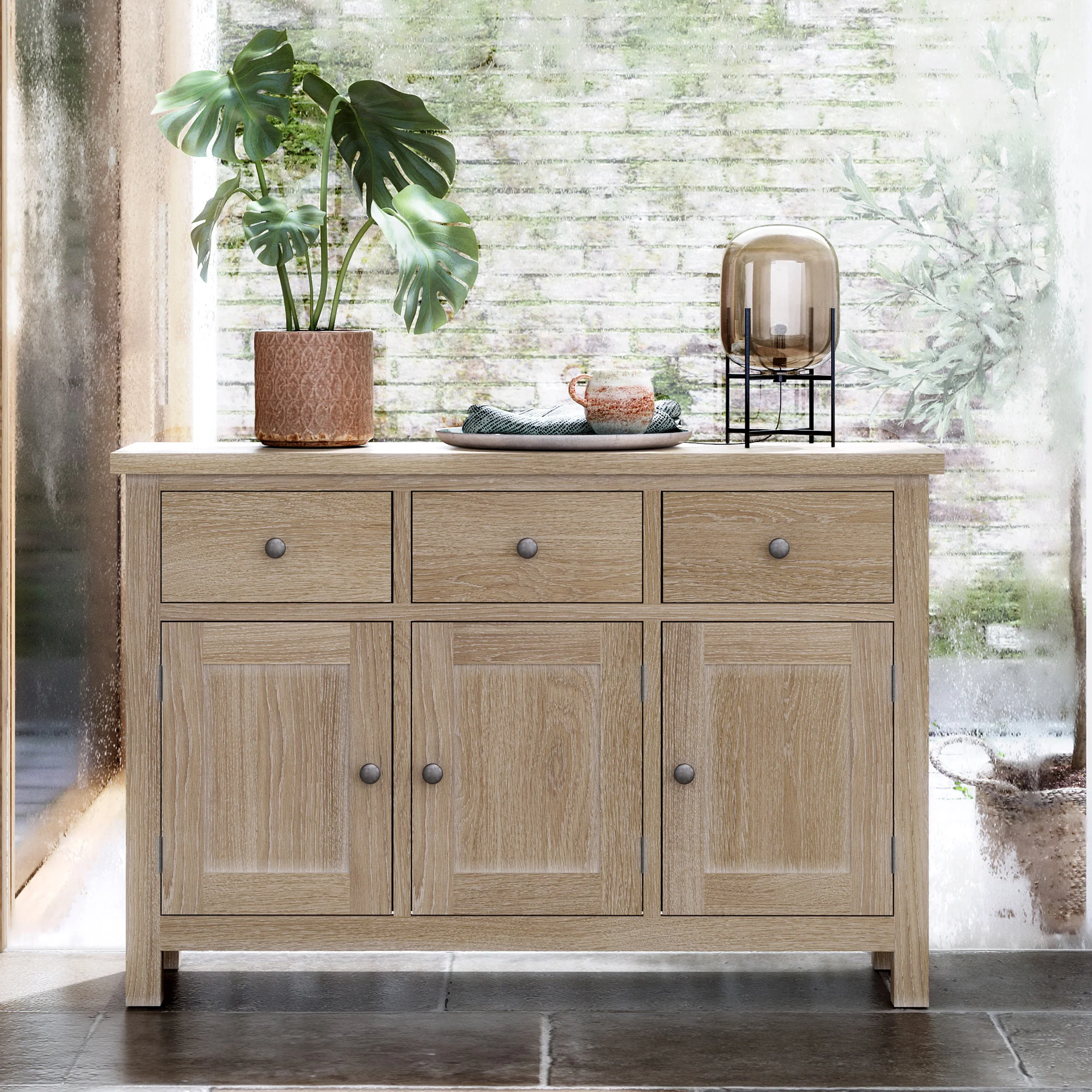Trelan Washed Oak Large Sideboard - Image 2