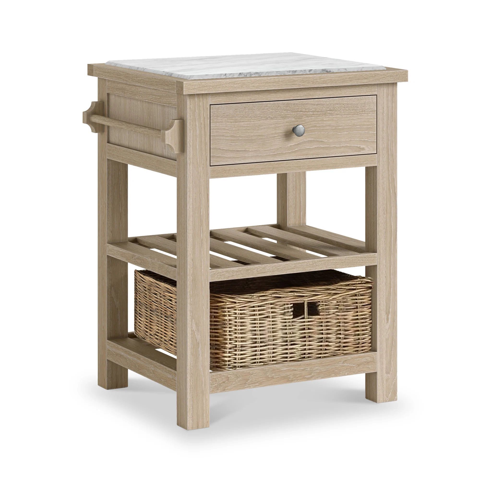 Trelan Washed Oak Marble Top Kitchen Island - Image 3