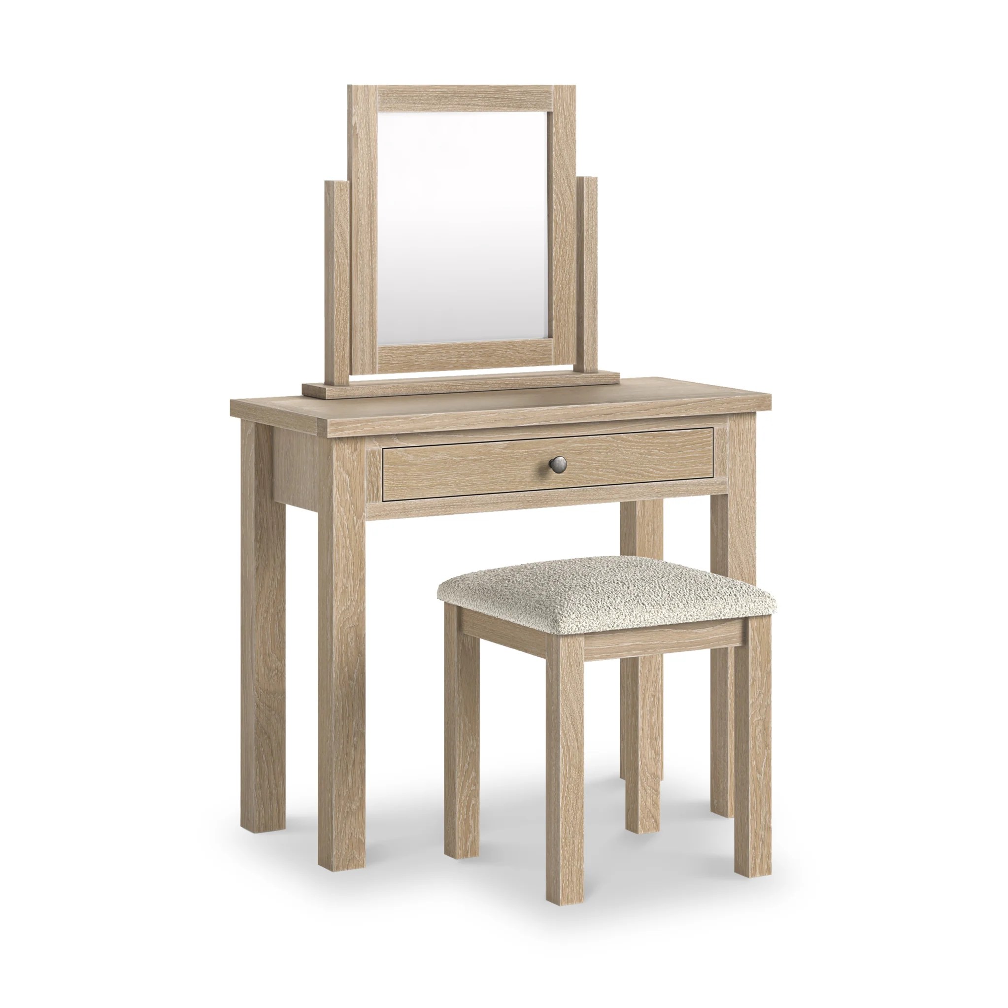 Trelan Washed Oak Single Drawer Dressing Table - Image 3