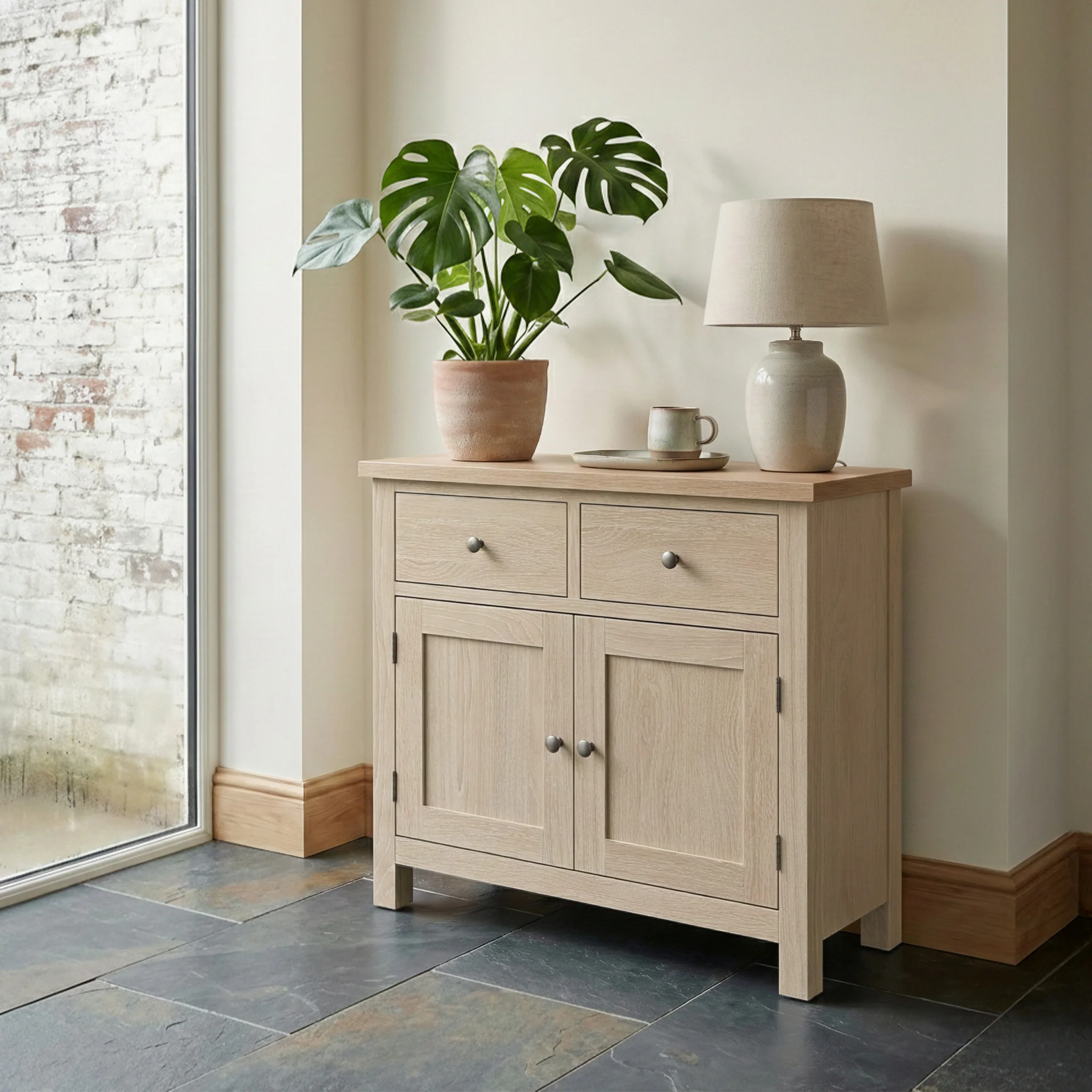 Trelan Washed Oak Small Sideboard - Image 2