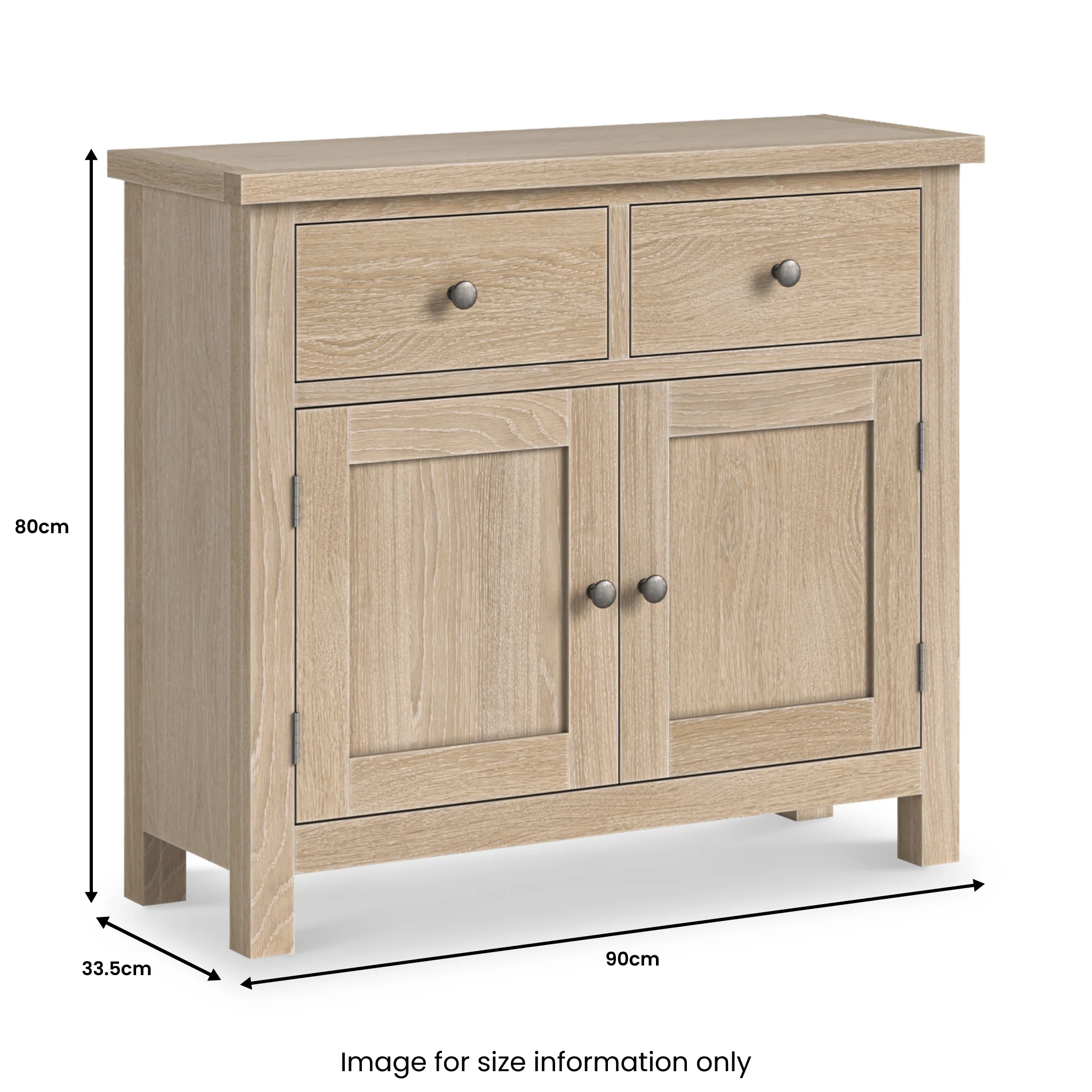 Trelan Washed Oak Small Sideboard - Image 4