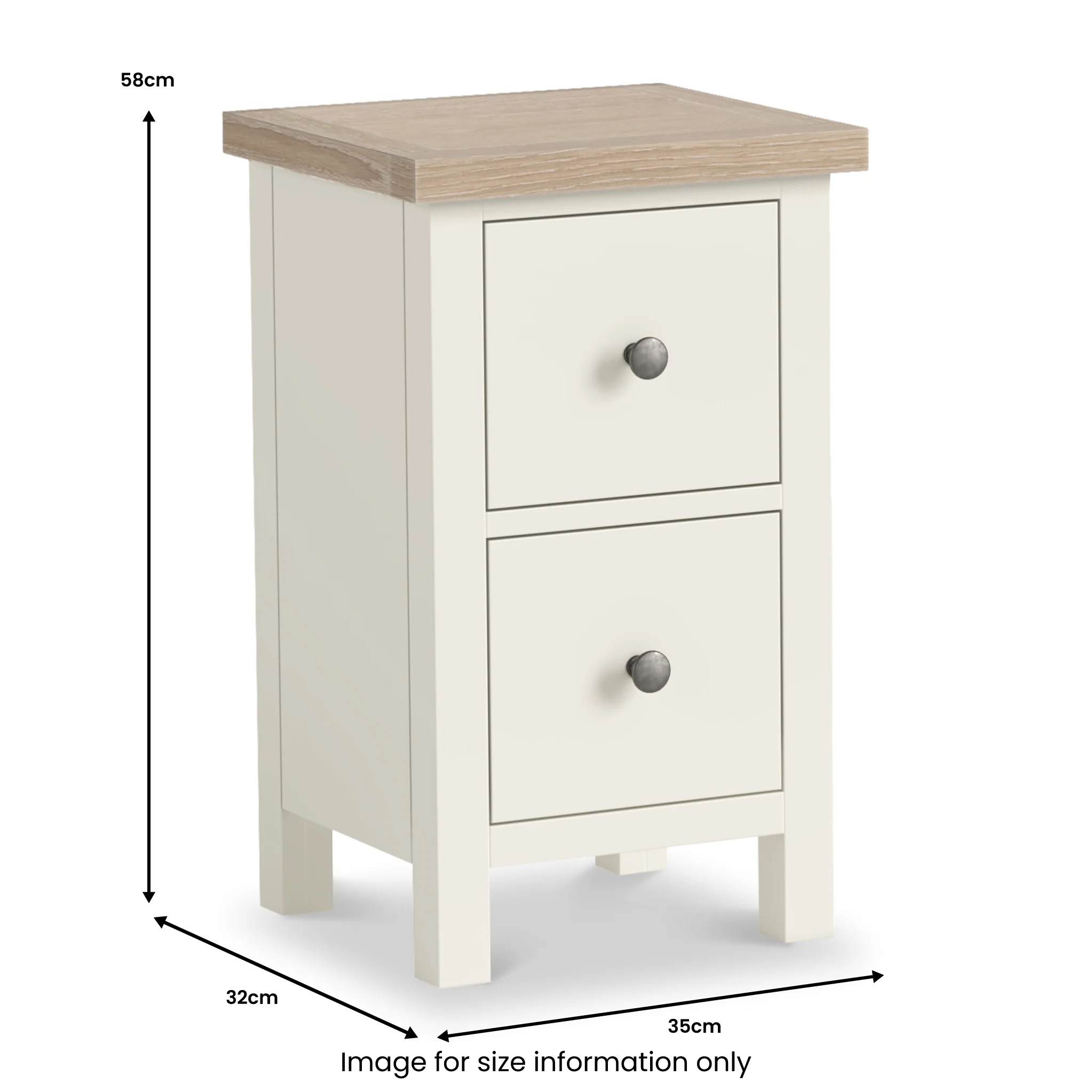Trelan 2 Drawer Slim Bedside Table - Image 5