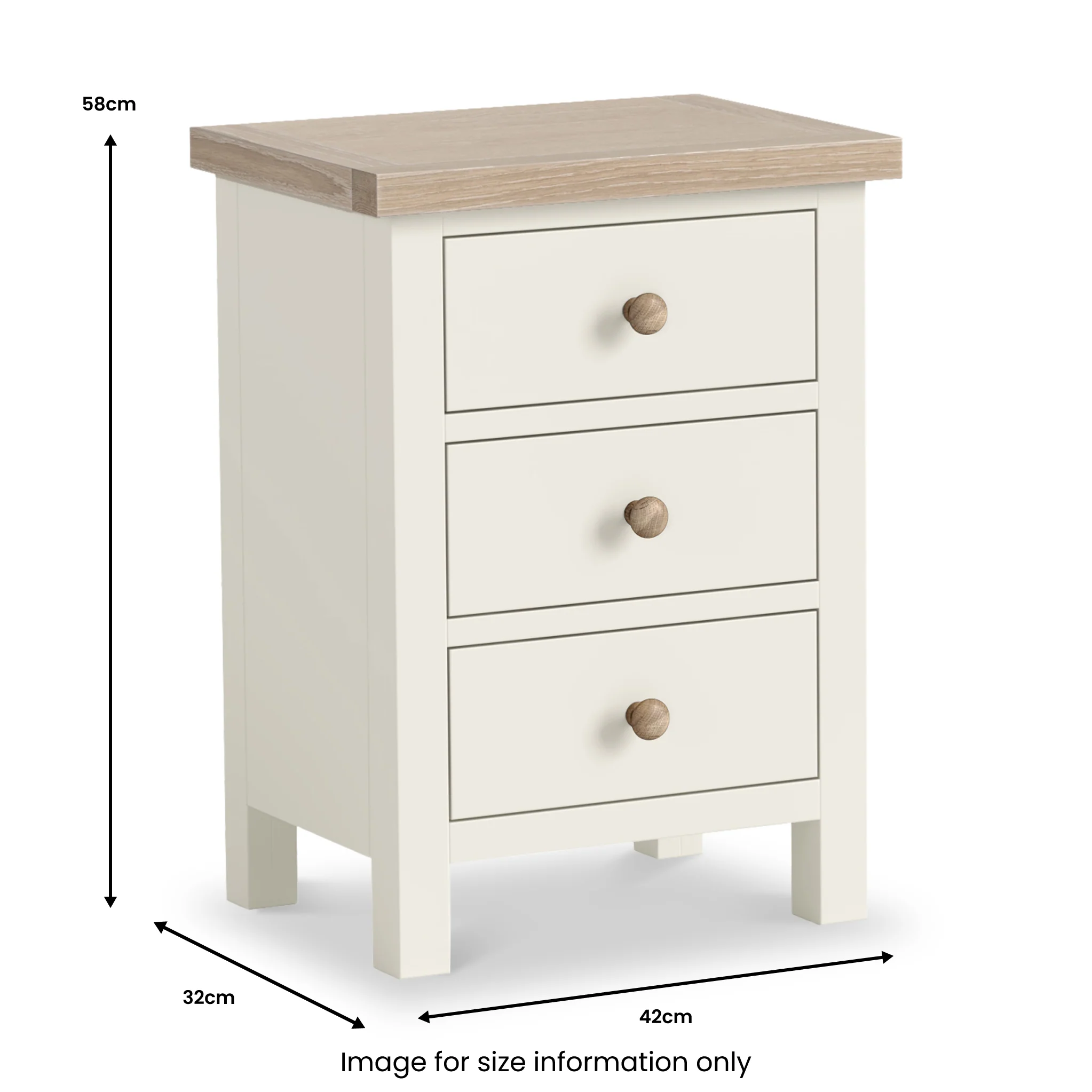 Trelan 3 Drawer Bedside Table - Image 7