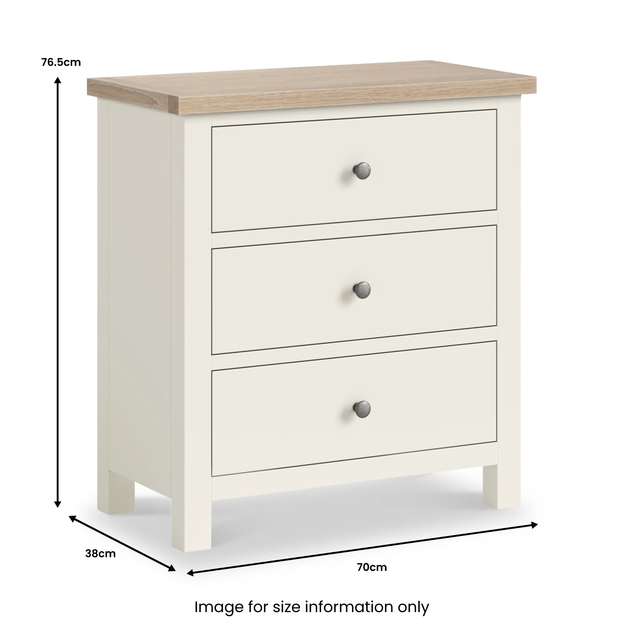 Trelan 3 Drawer Chest of Drawers - Image 5