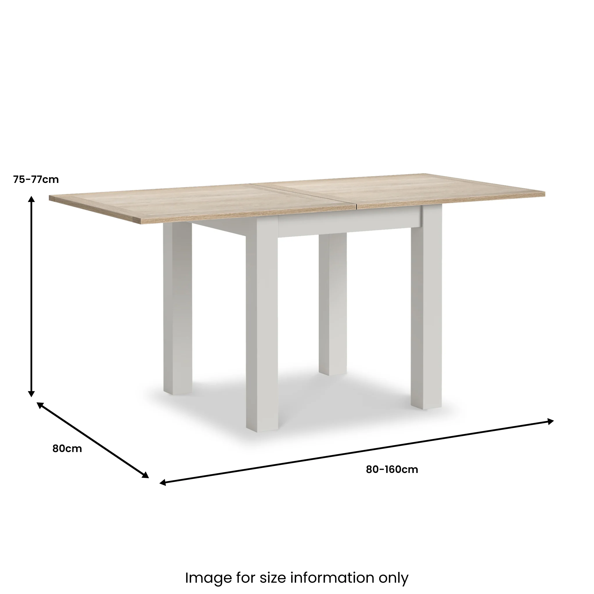 Trelan 80cm - 160cm Flip Top Dining Table - Image 6