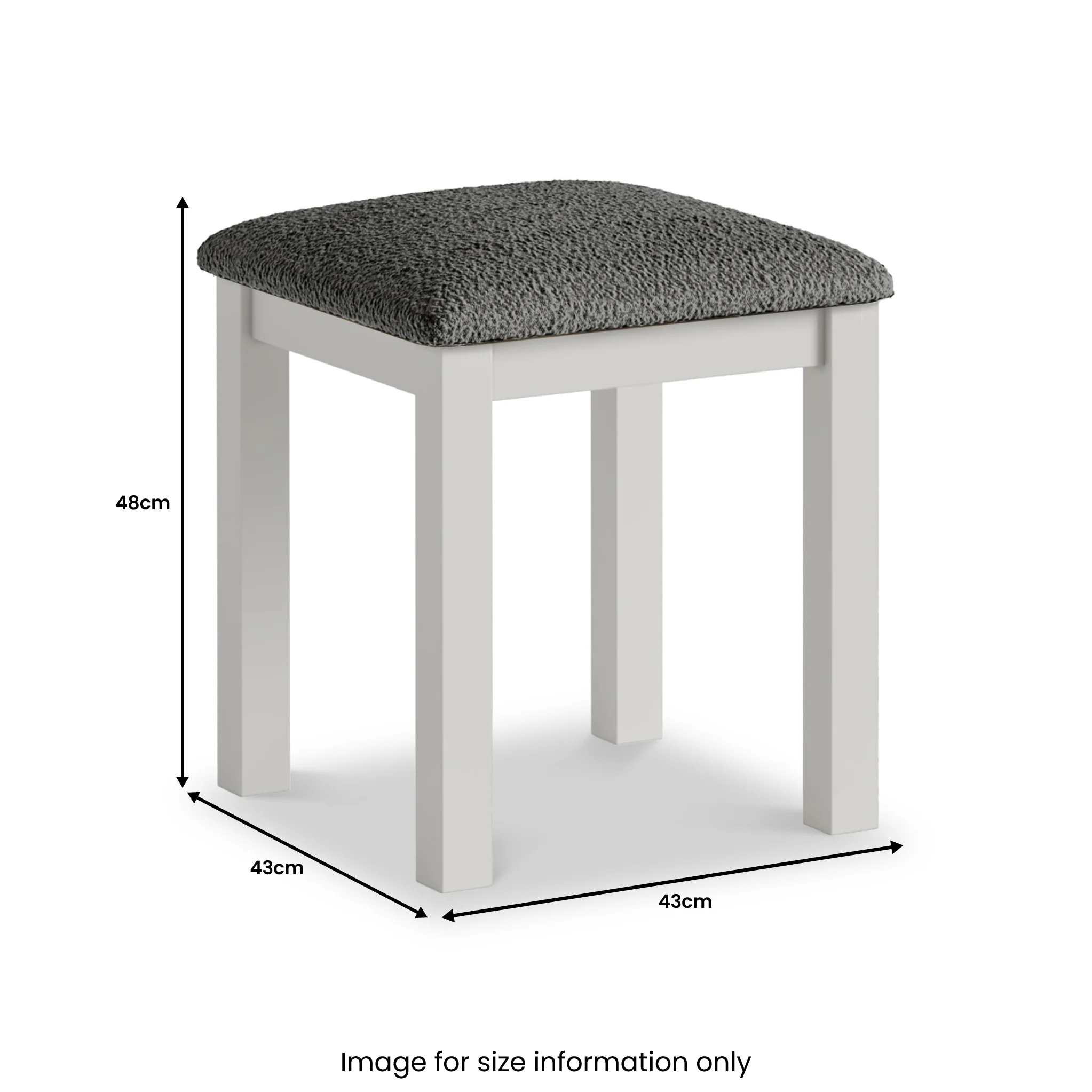 Trelan Boucle Dressing Table Stool - Image 3