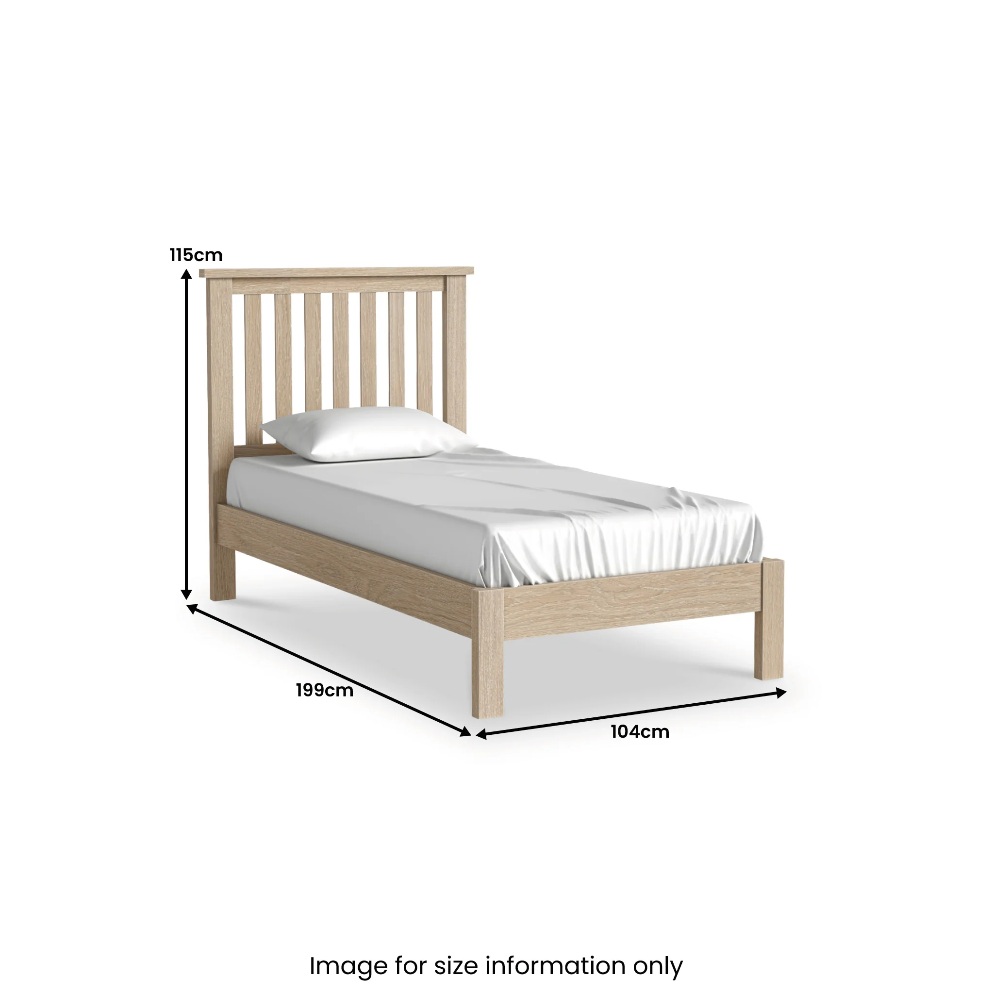Trelan Washed Oak Bed Frame - Image 5