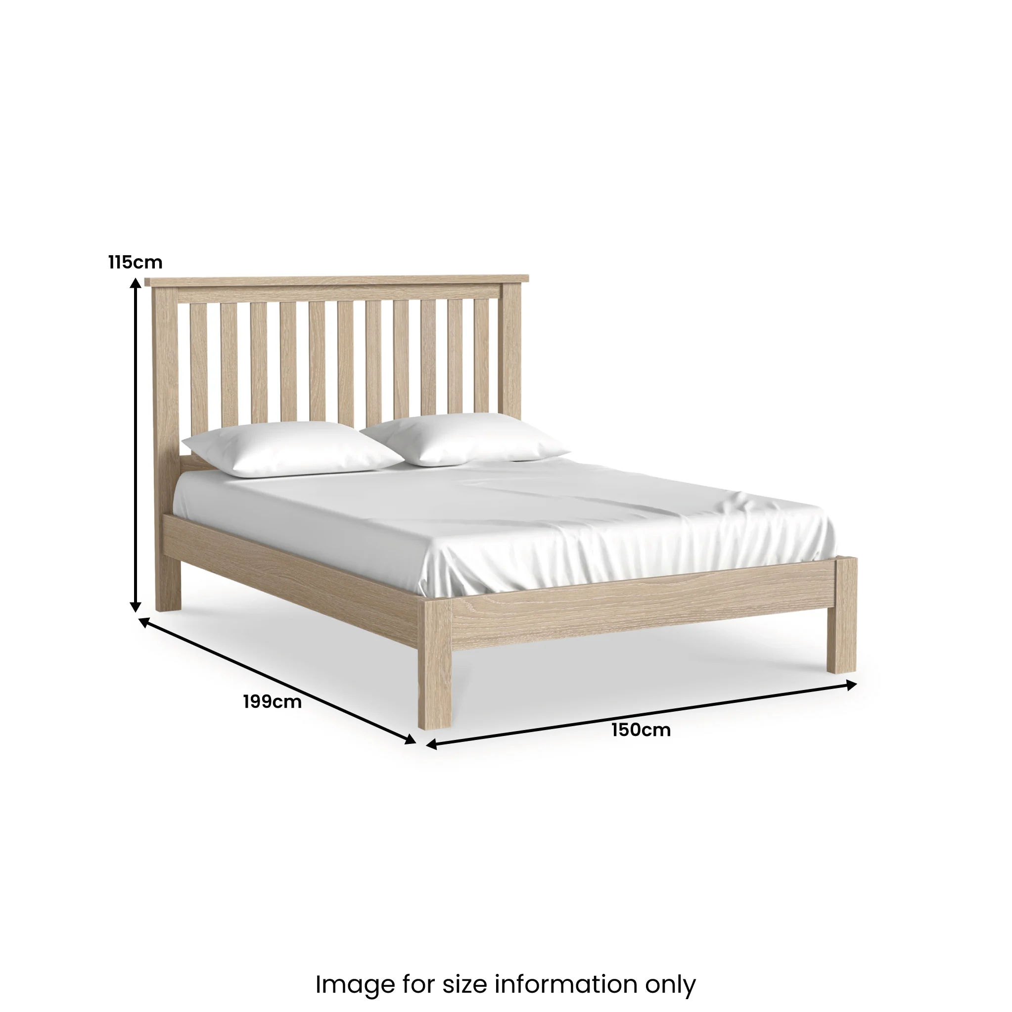 Trelan Washed Oak Bed Frame - Image 6
