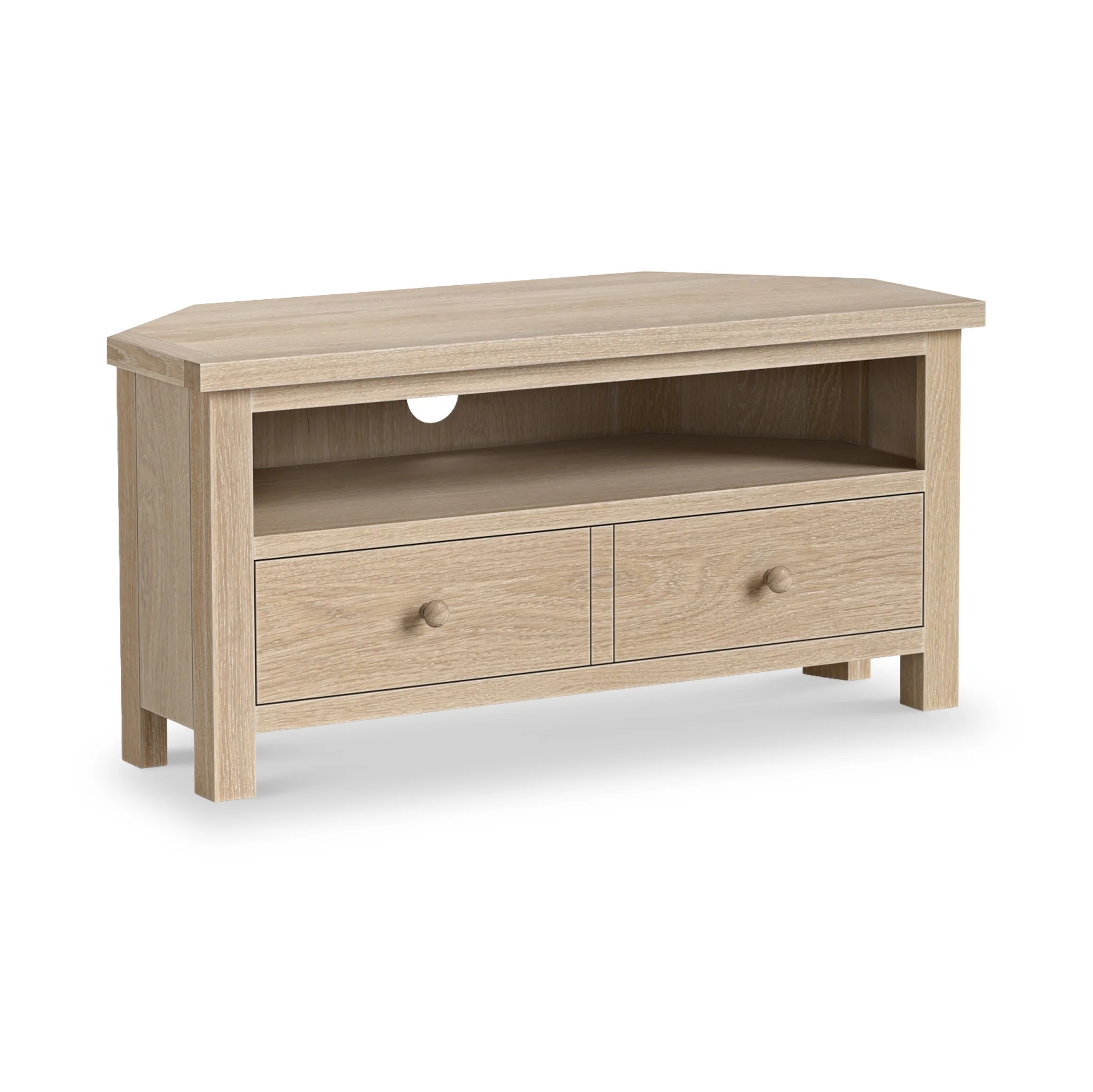Trelan Washed Oak Corner TV Unit