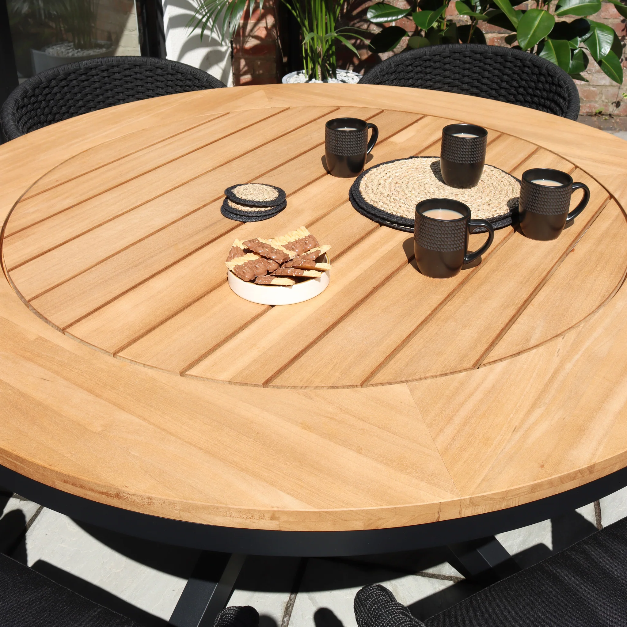 Tuscany 6 Seater Round Dining Set with Eden Night Dining Chairs - Image 4
