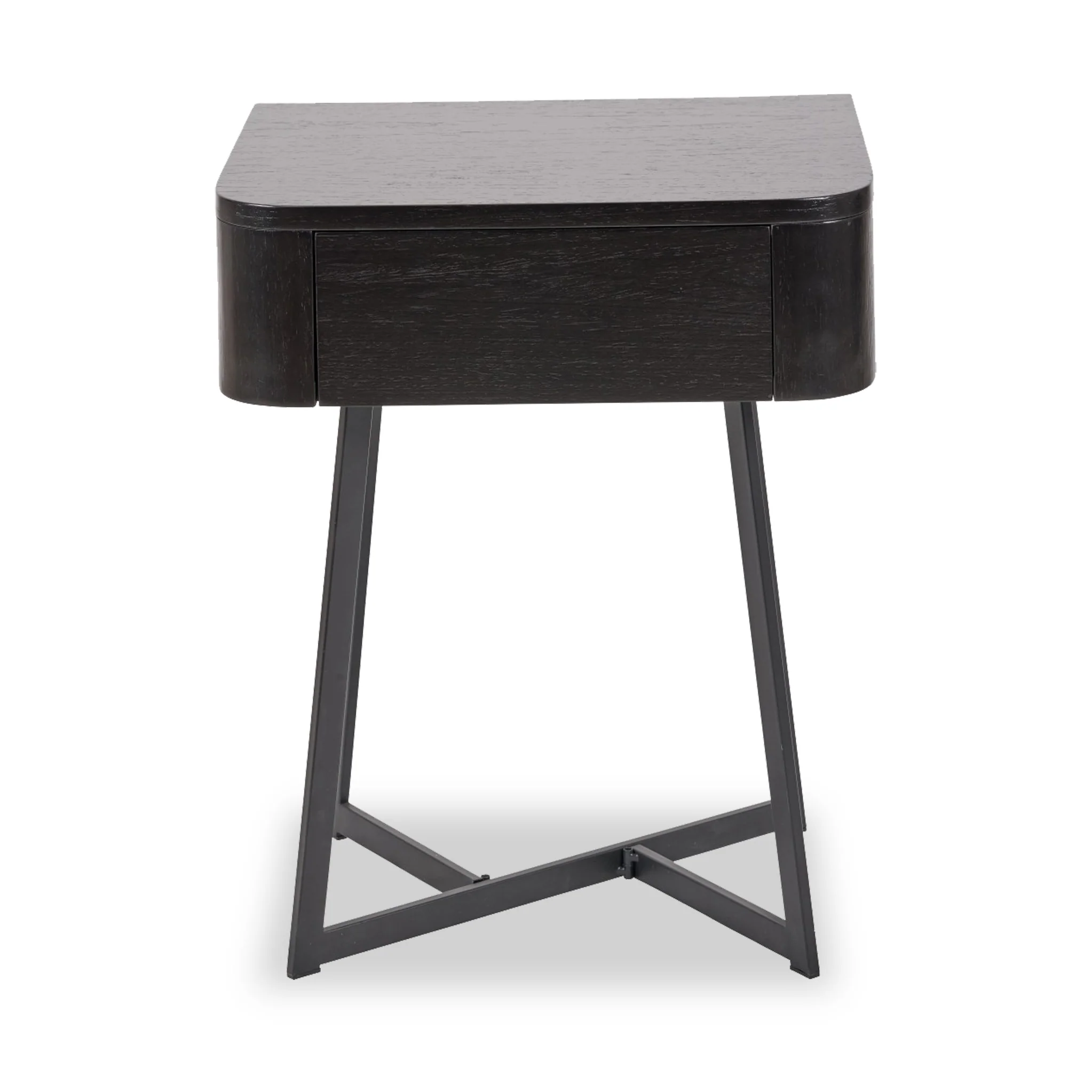 Ukiah Black Ash 1 Drawer Bedside Table - Image 4