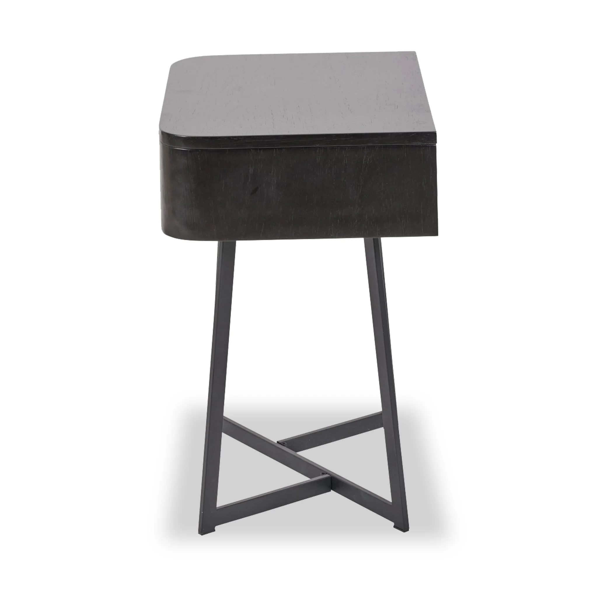 Ukiah Black Ash 1 Drawer Bedside Table - Image 9