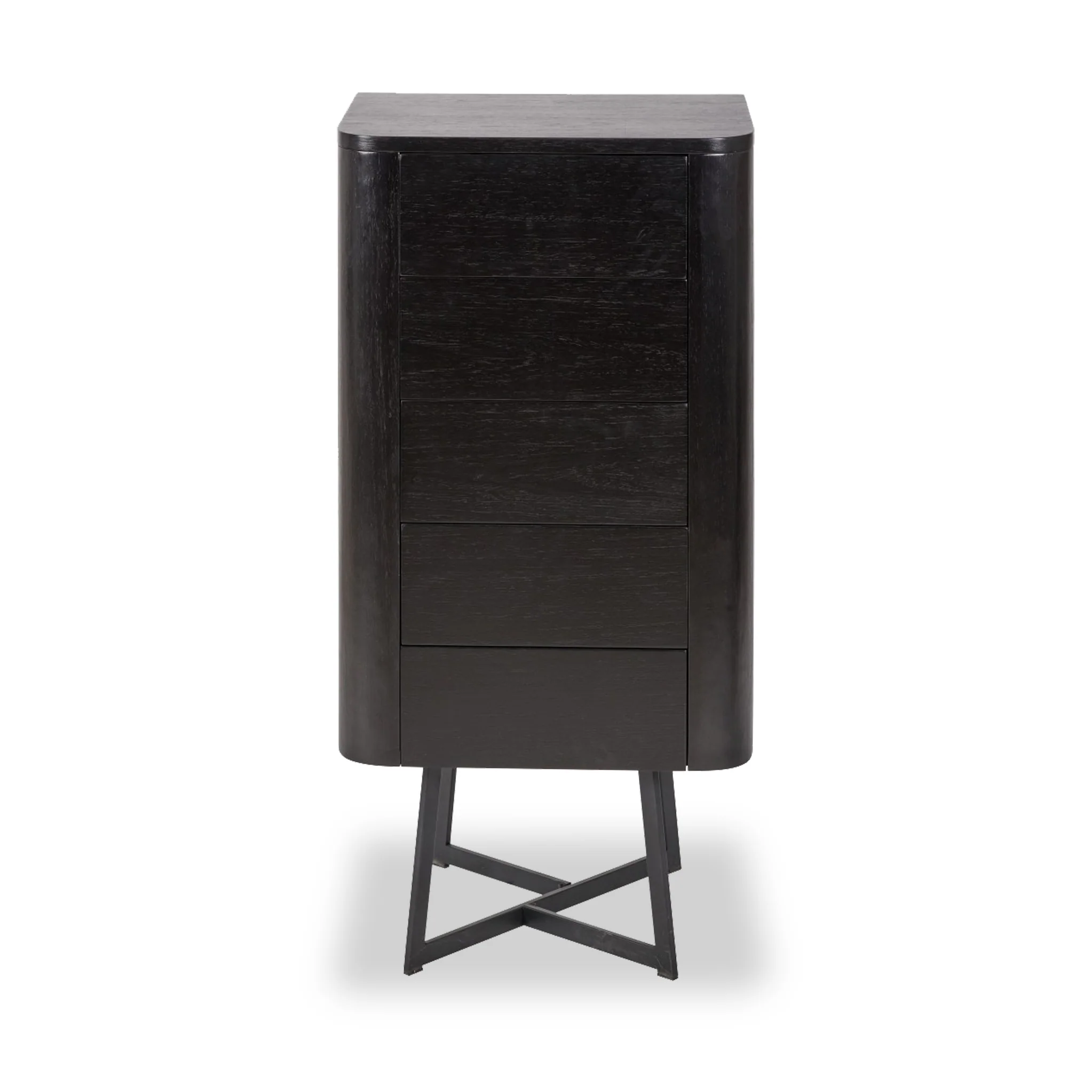 Ukiah Black Ash 5 Drawer Tallboy - Image 3