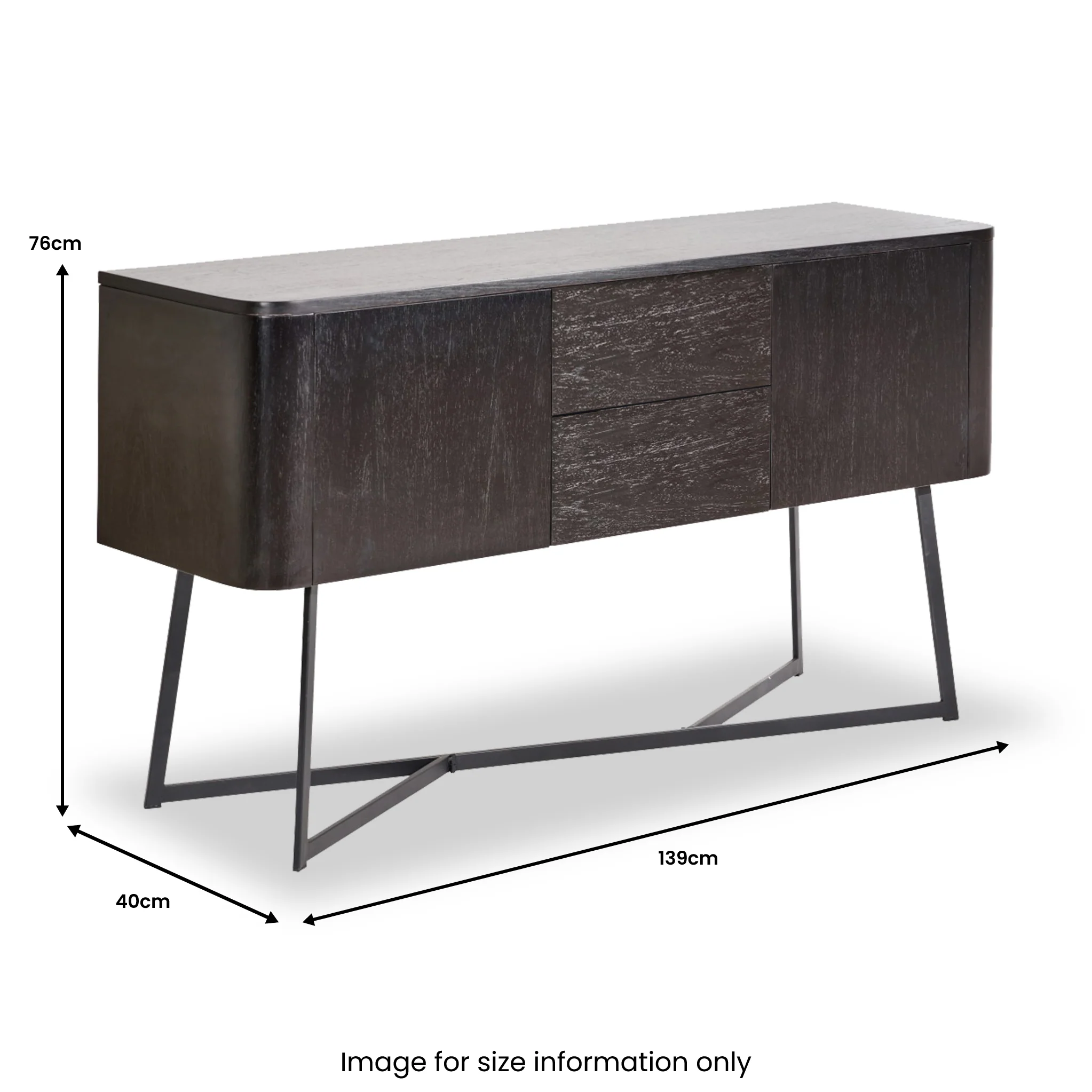 Ukiah Black Ash Large Sideboard - Image 8