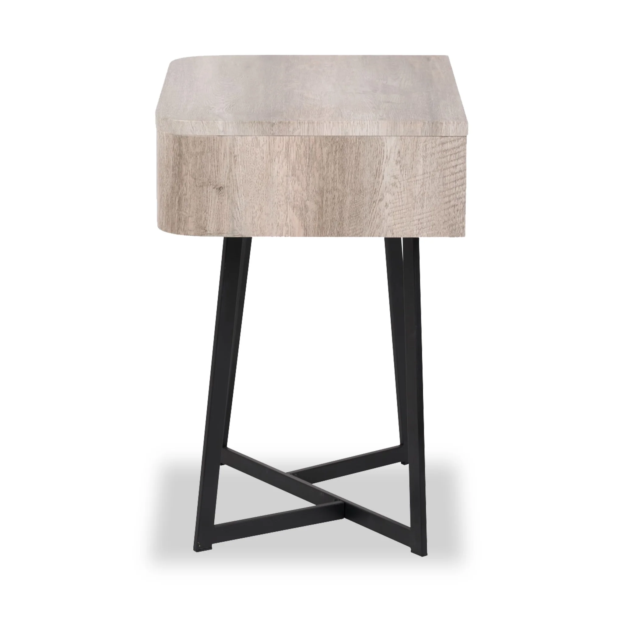 Ukiah Oak Effect 1 Drawer Bedside Table - Image 10