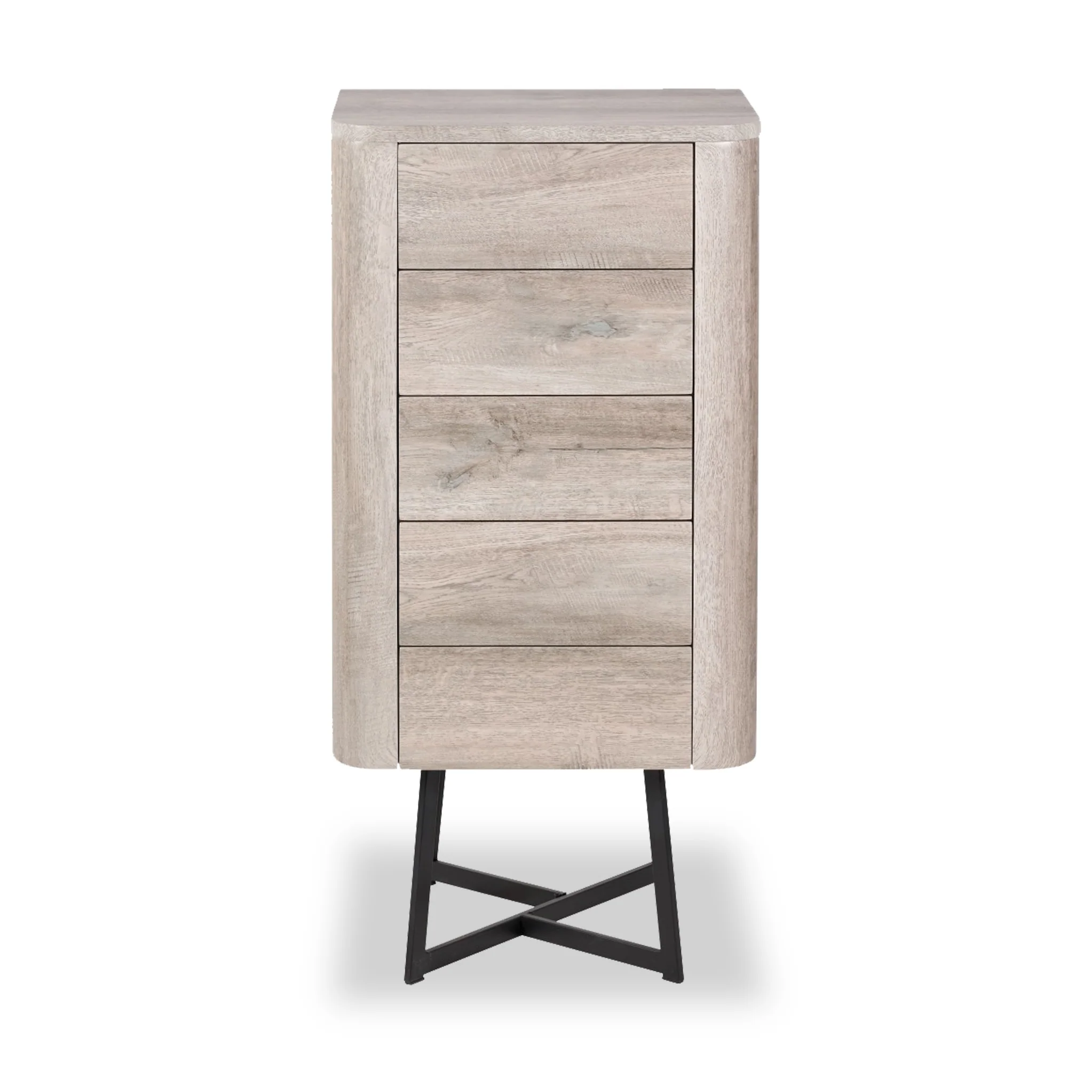 Ukiah Oak Effect 5 Drawer Tallboy - Image 3