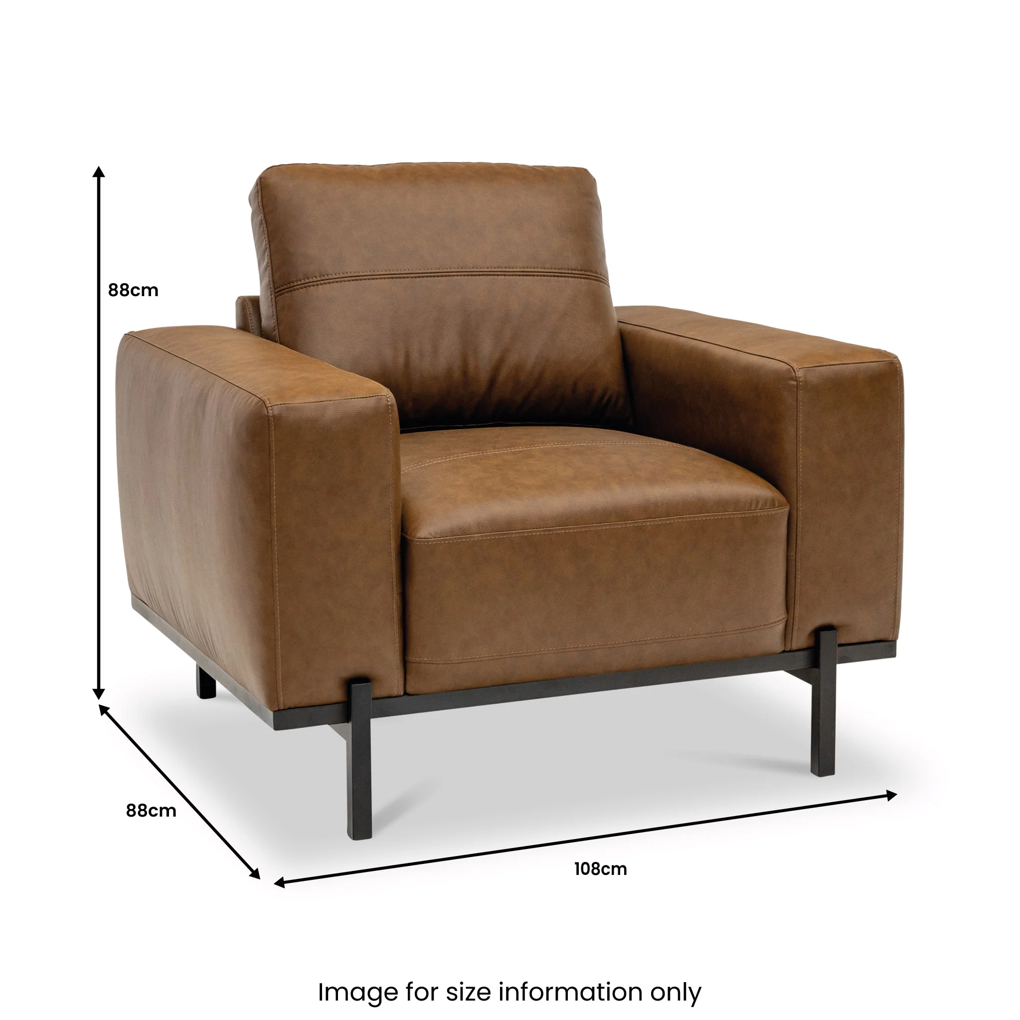 Umber Faux Leather Armchair - Image 6