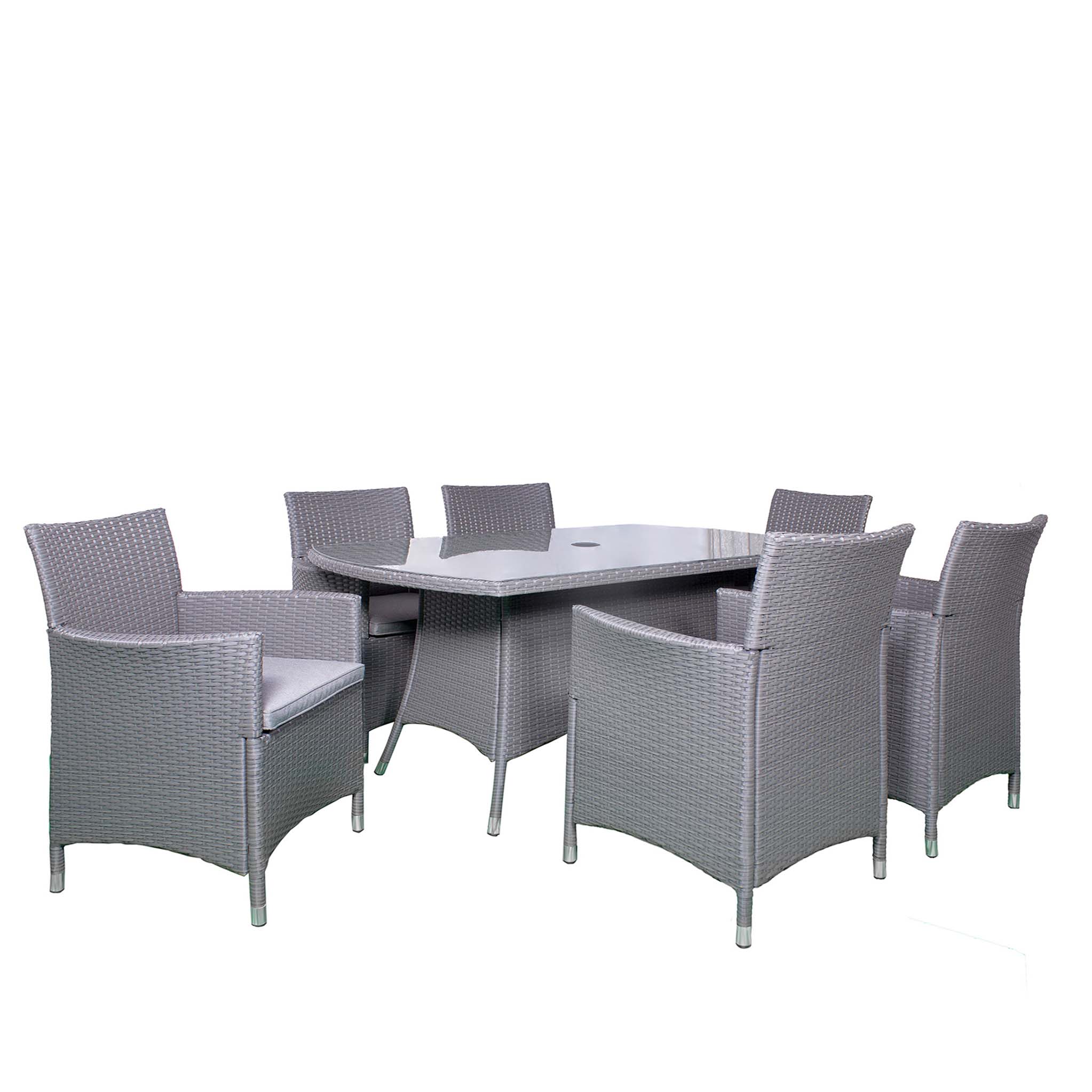 Vada 150cm 6 Seat Rattan Rectangular Dining Set - Image 13