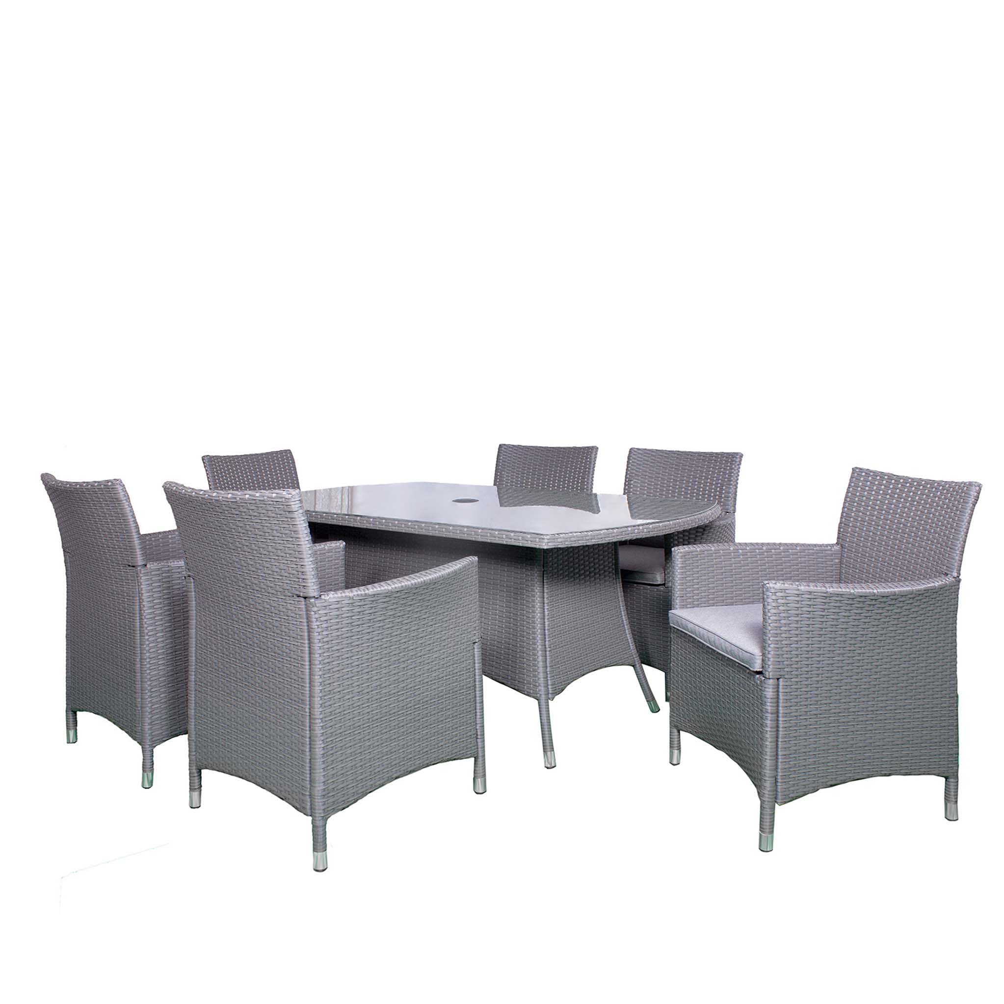 Vada 150cm 6 Seat Rattan Rectangular Dining Set - Image 15