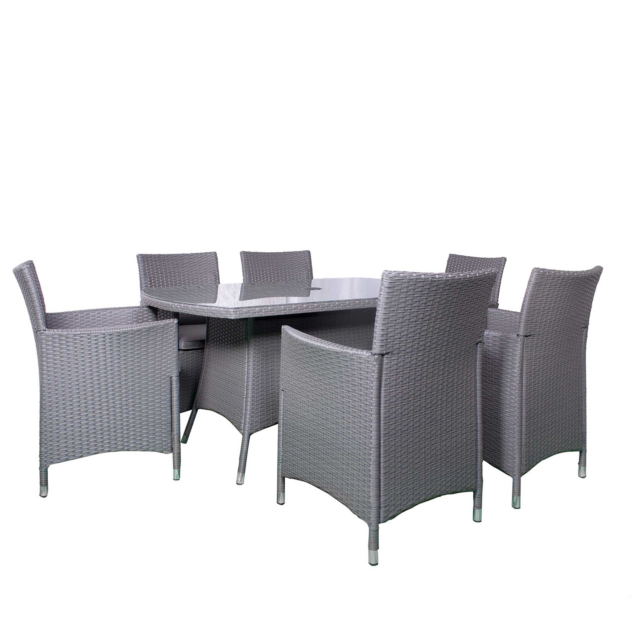 Vada 150cm 6 Seat Rattan Rectangular Dining Set - Image 16