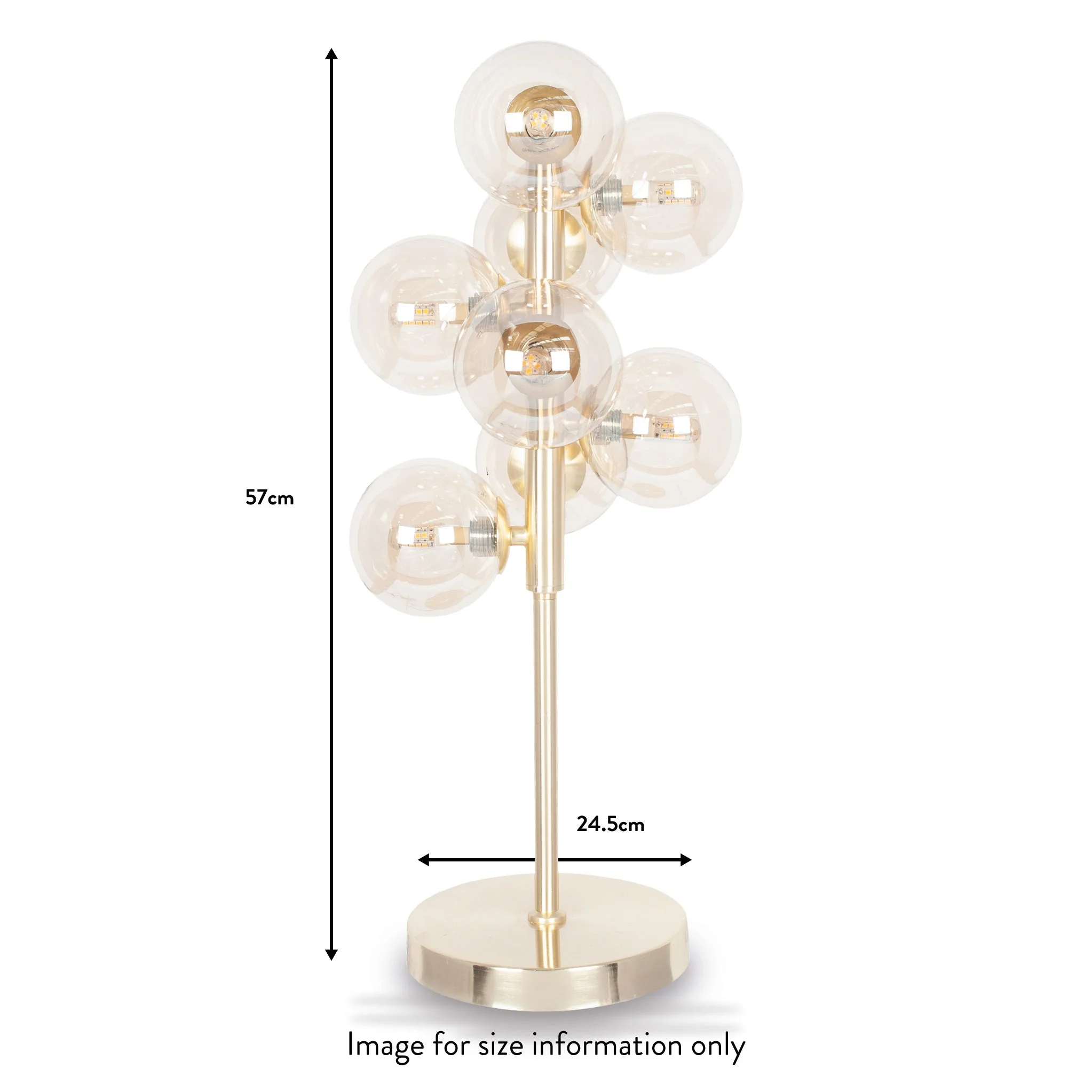 Vecchio Lustre Glass Orb and Gold Metal Table Lamp - Image 4