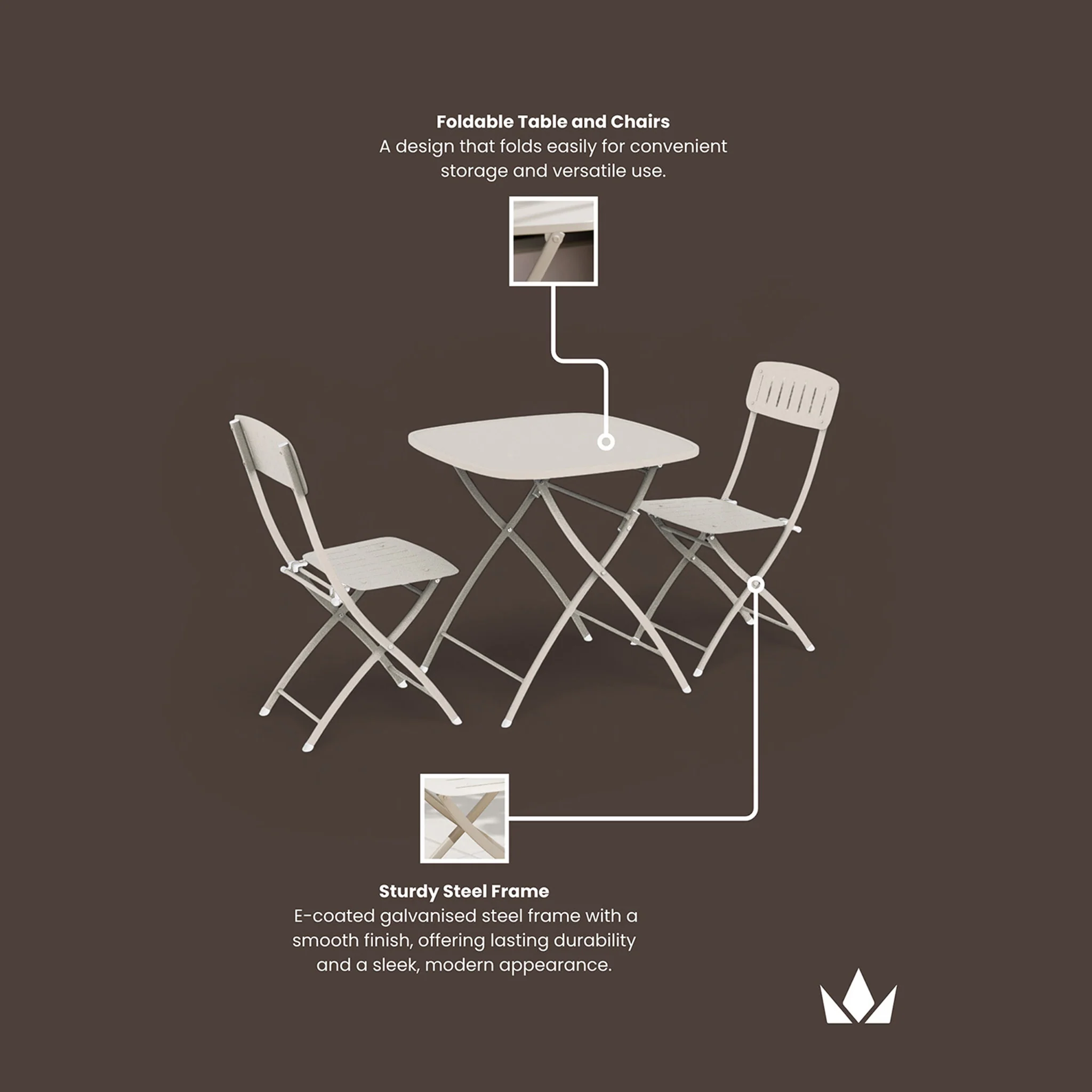 Venice 70cm Square Bistro Set - Image 15