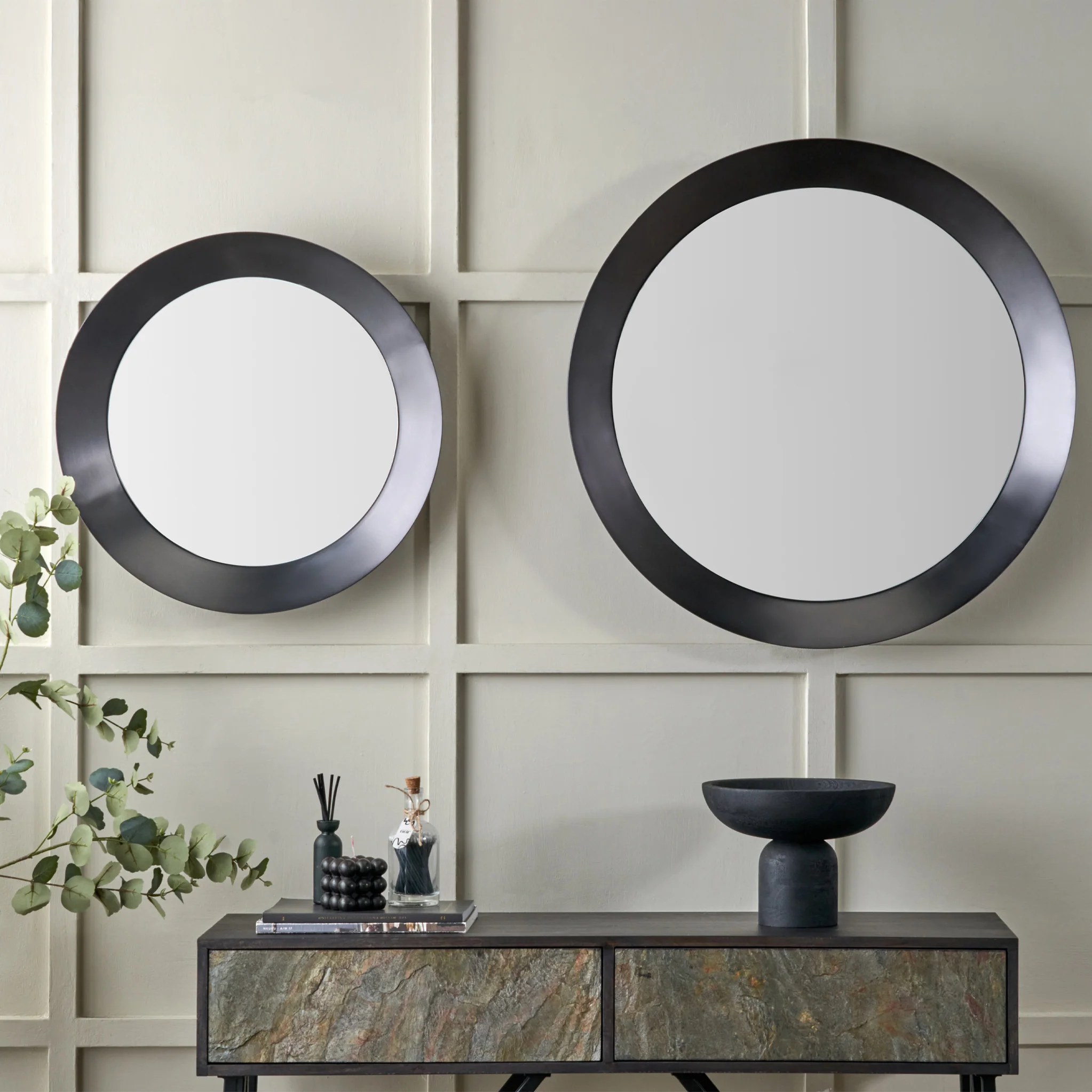Venice Angled Frame Round Wall Mirror - Image 14