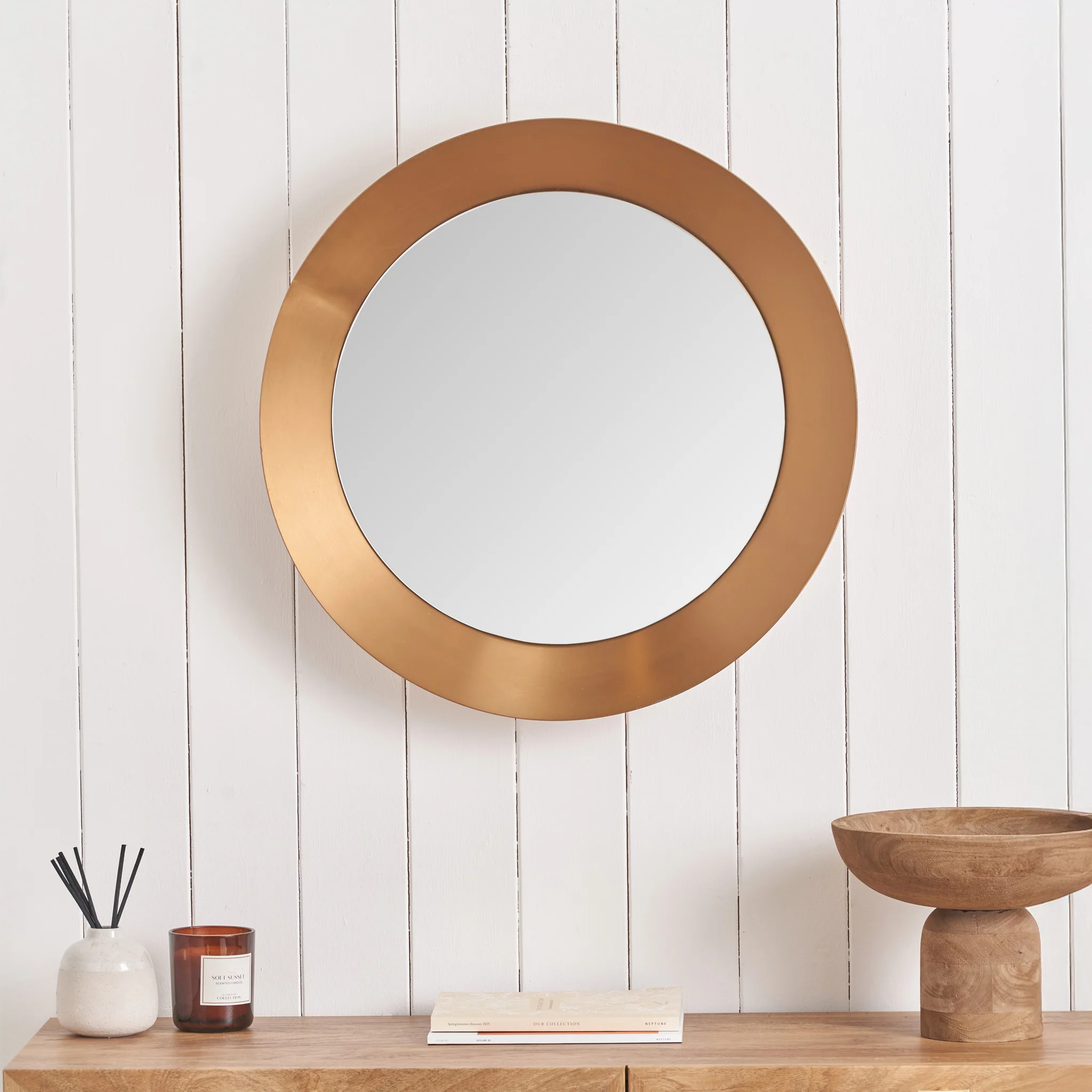 Venice Angled Frame Round Wall Mirror - Image 2