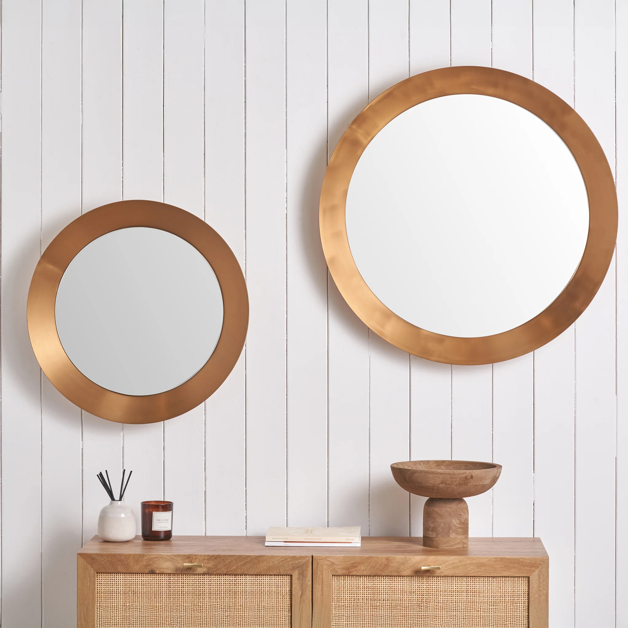 Venice Angled Frame Round Wall Mirror - Image 3