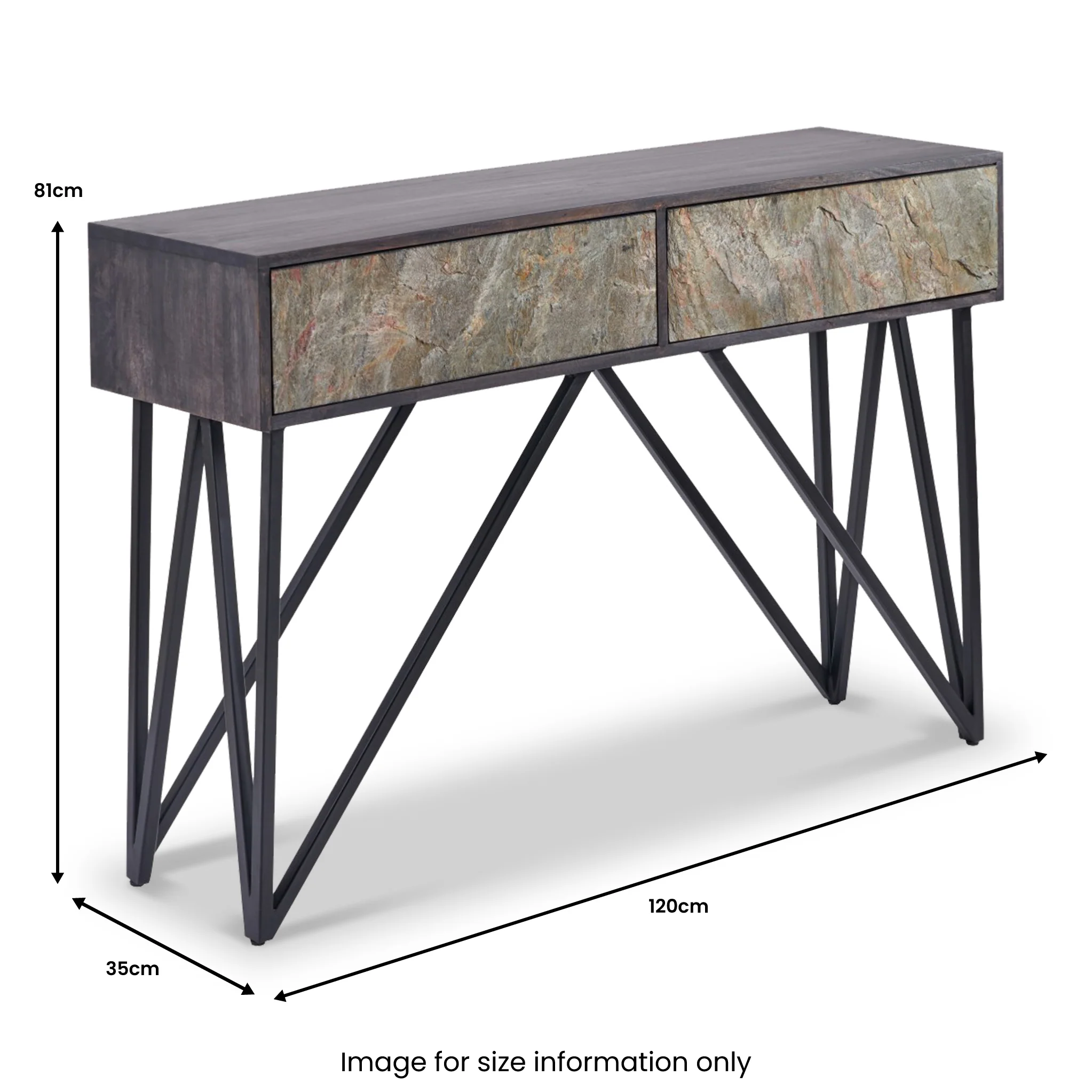 Verde Stone Effect Console Table Table - Image 12