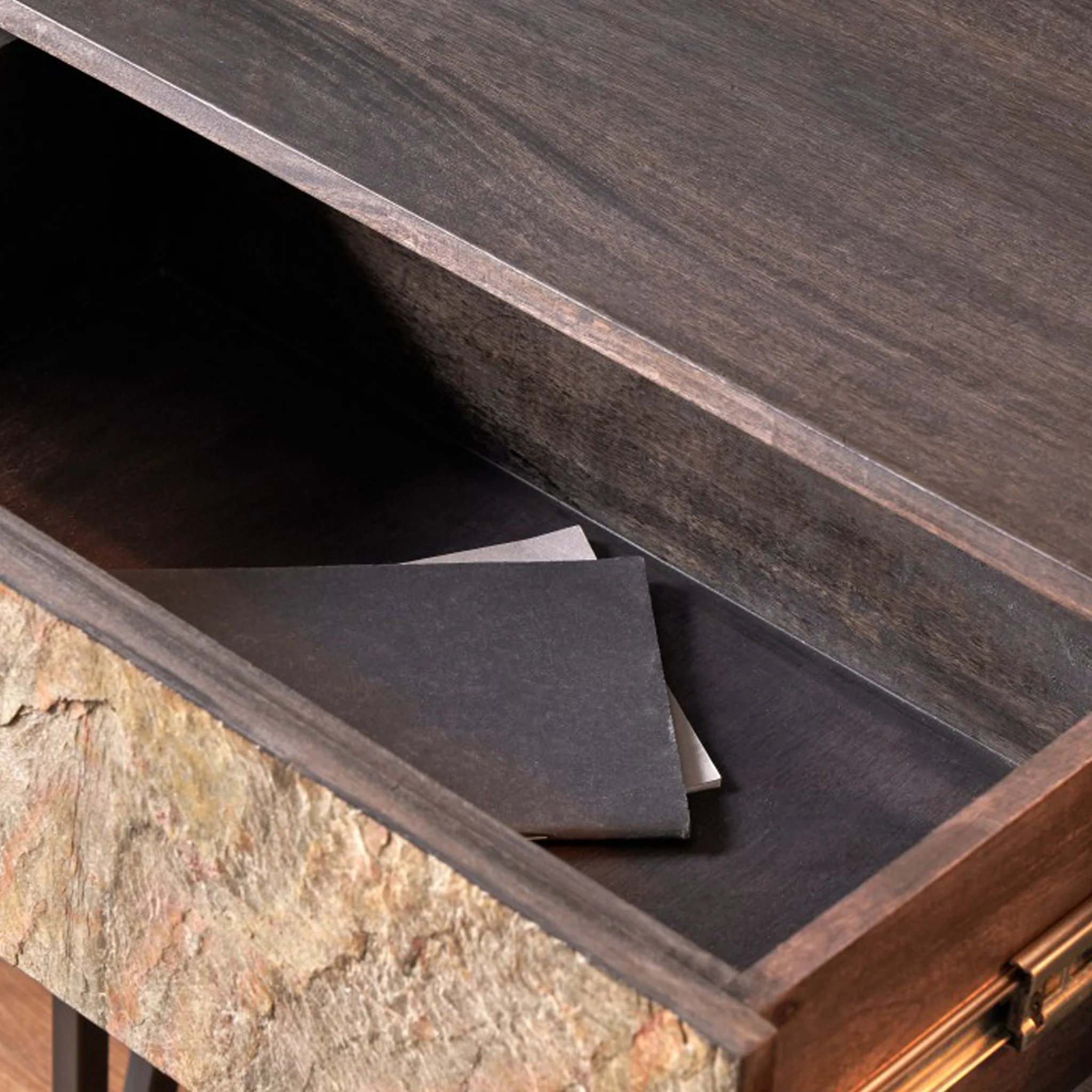 Verde Stone Effect Console Table Table - Image 8