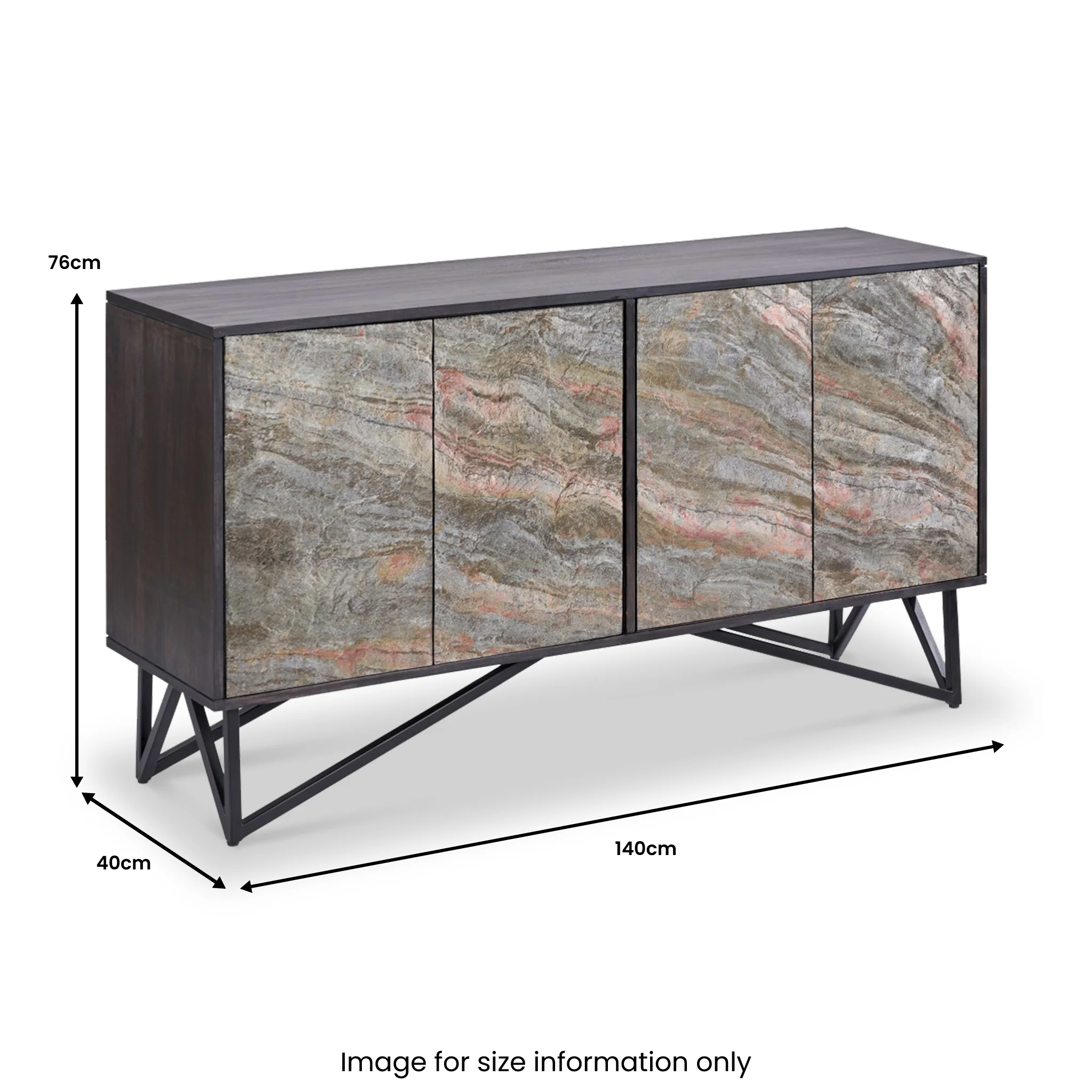 Verde Stone Effect Extra Large Sideboard - Image 11