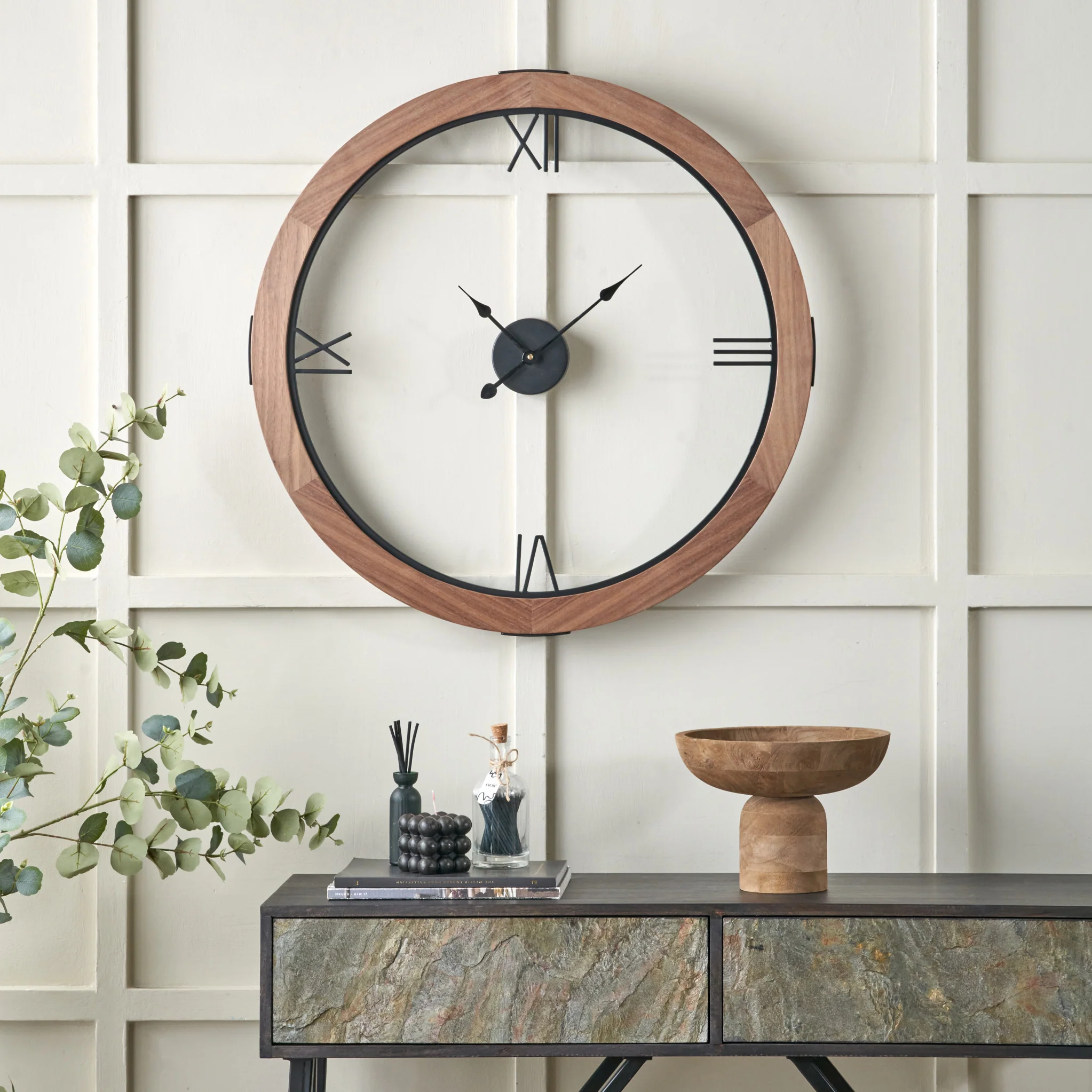 Vermont Walnut Wood Effect Wall Clock - Image 2