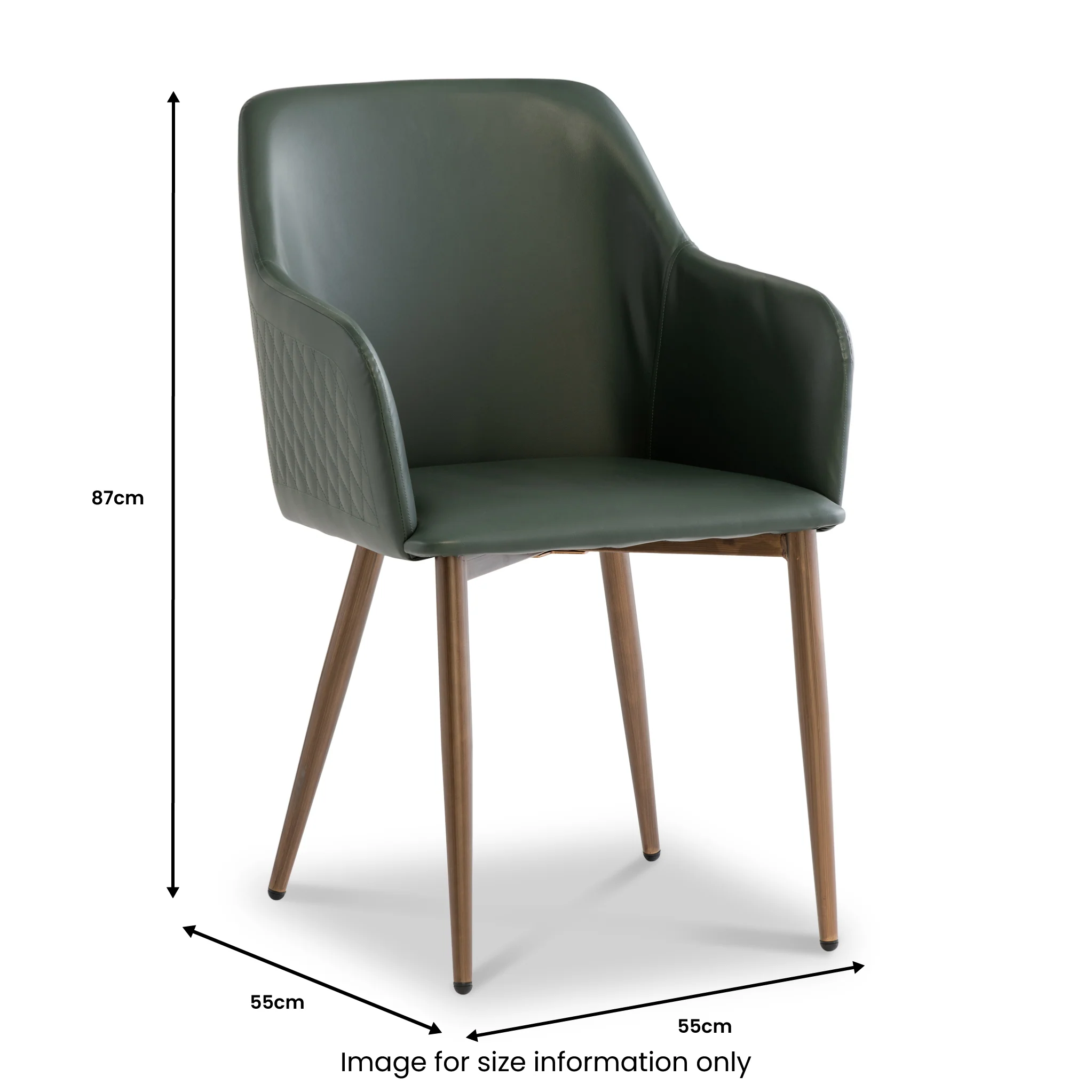 Viktor Faux Leather Quilted Stitch Back Dining Chair - Image 5