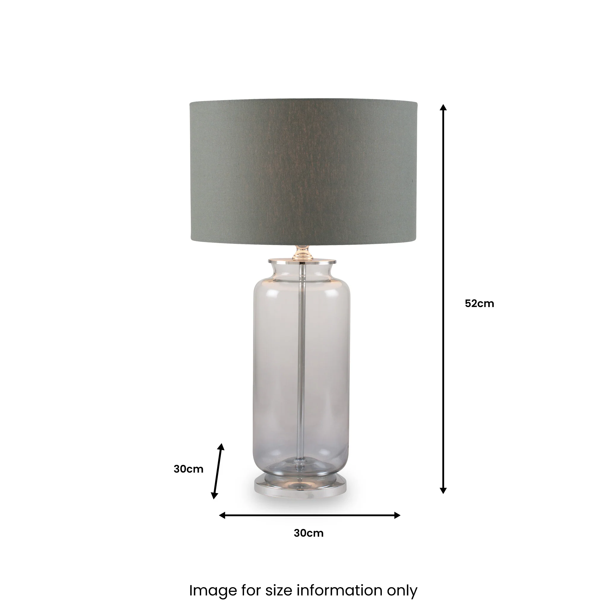 Vivienne Grey Ombre Glass Table Lamp - Image 3