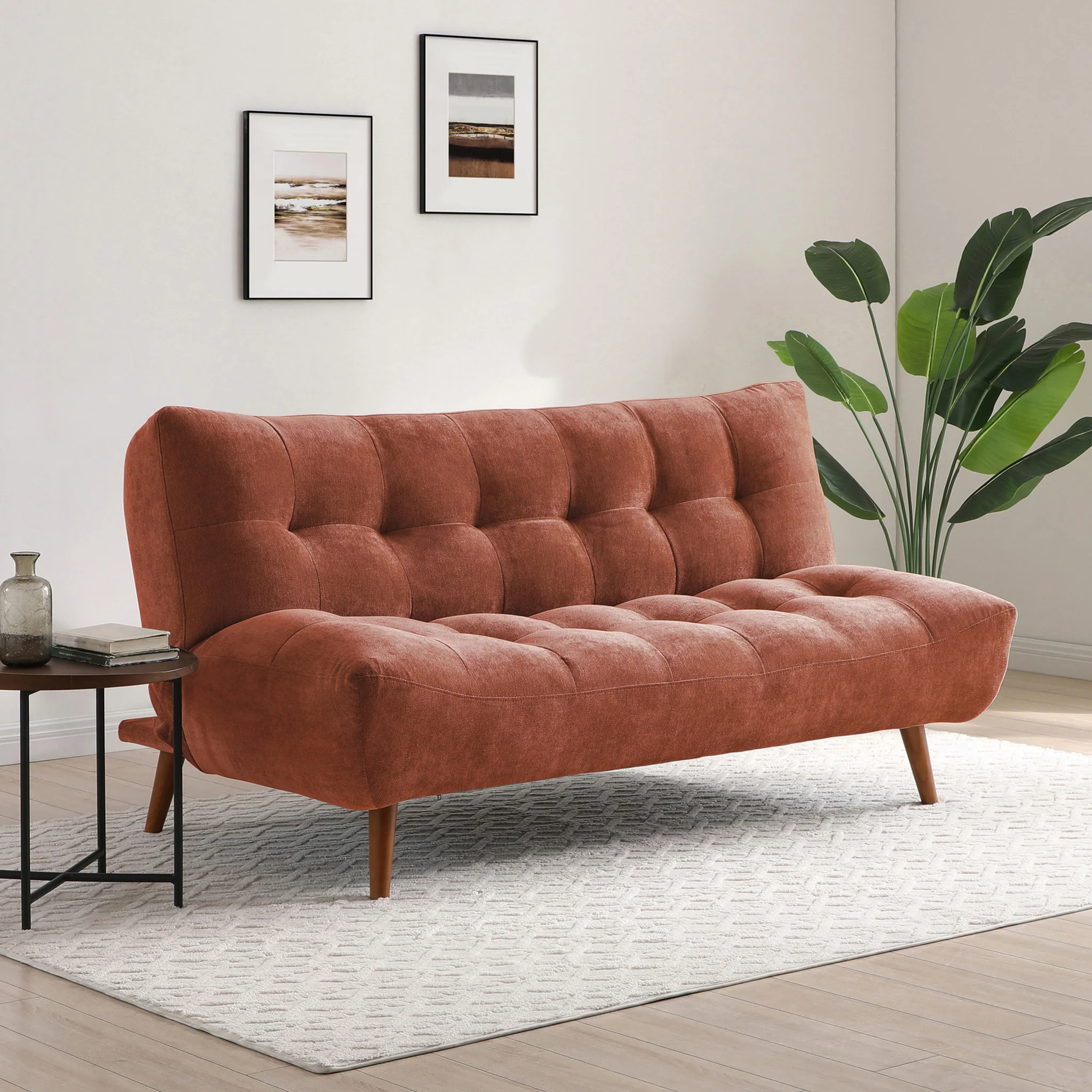 Wallace 3 Seater Chenille Sofa Bed - Image 2
