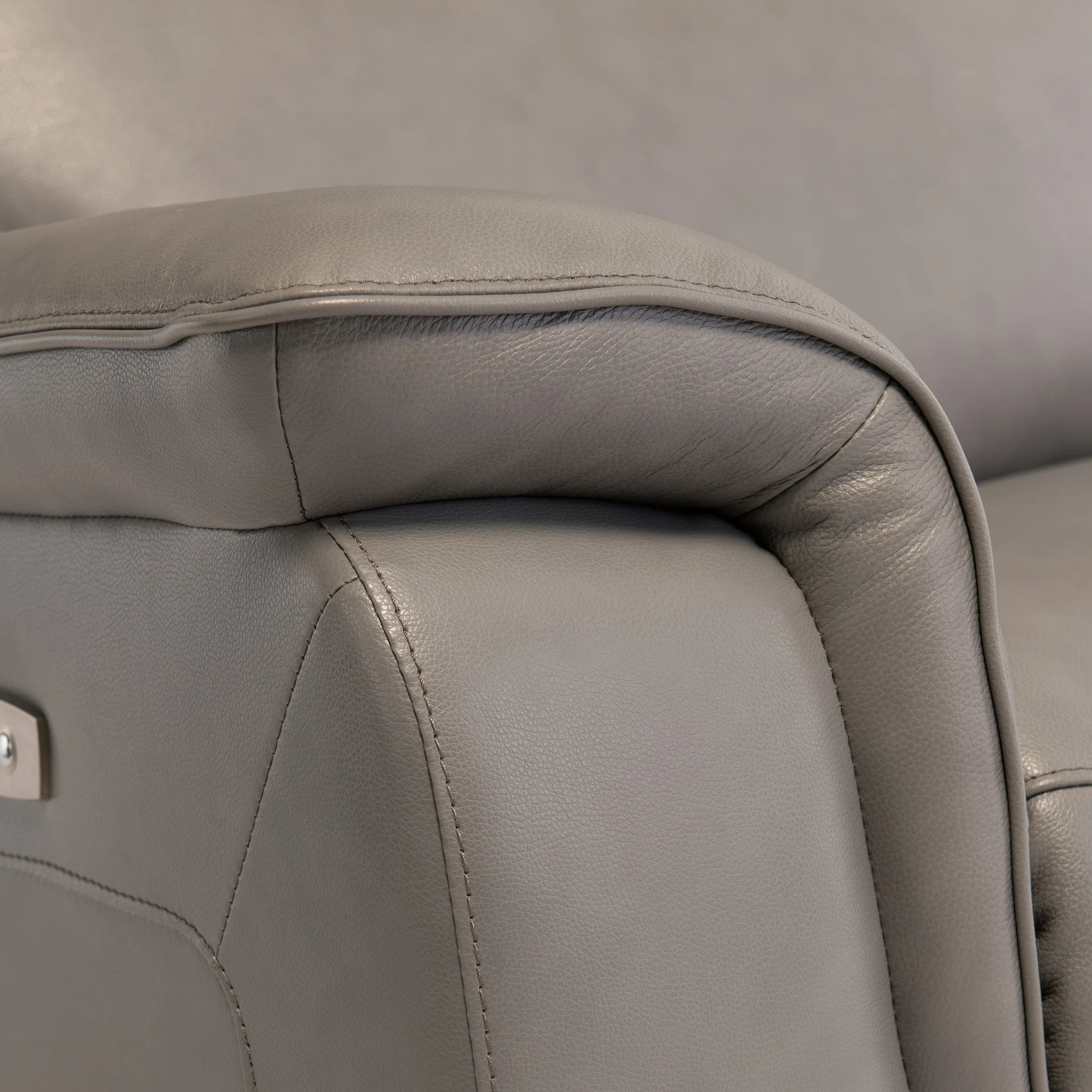 Walter Grey Leather Power Reclining Armchair - Image 3