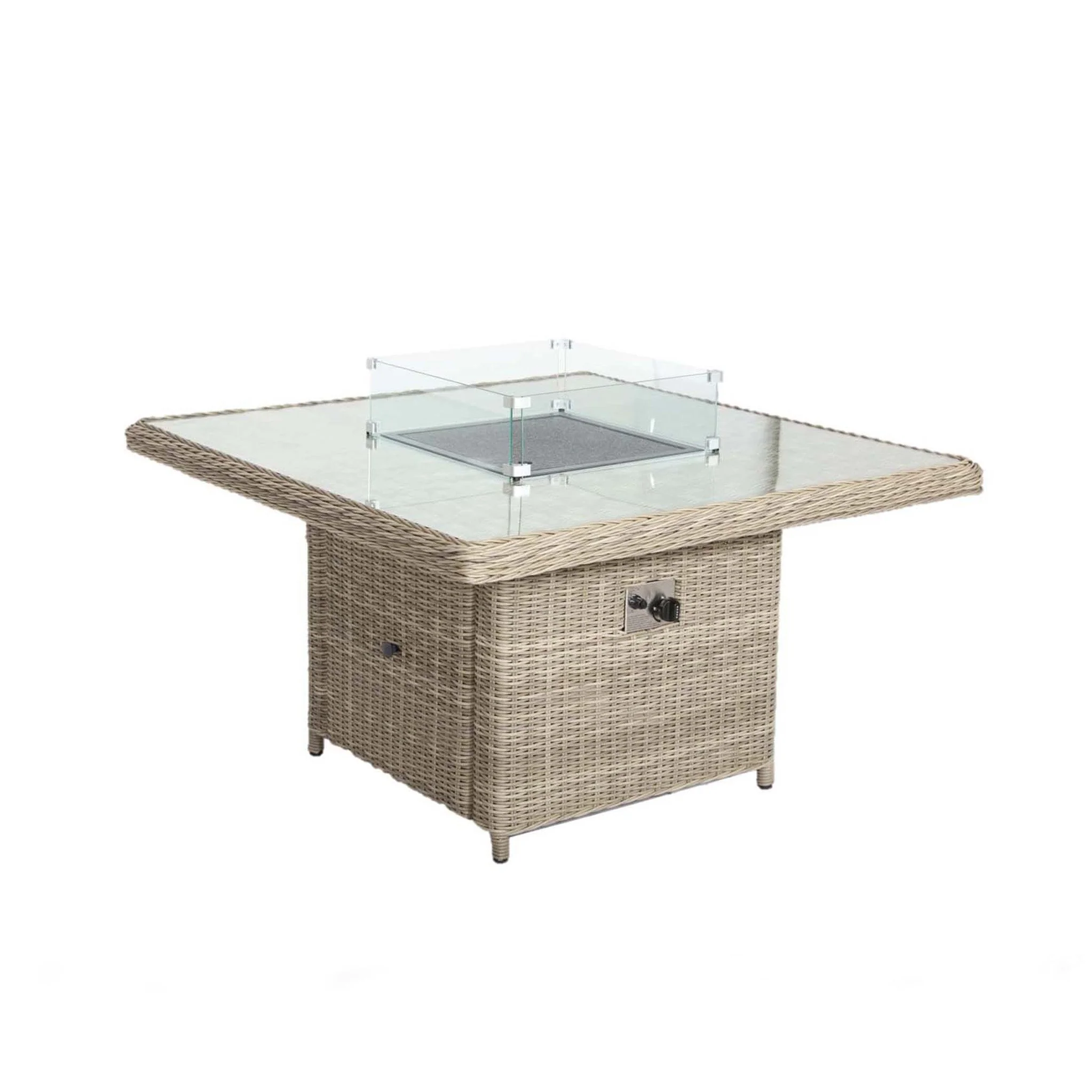 Wentworth 120cm Fire Pit Dine or Lounge Rattan Set with Bench - Image 11