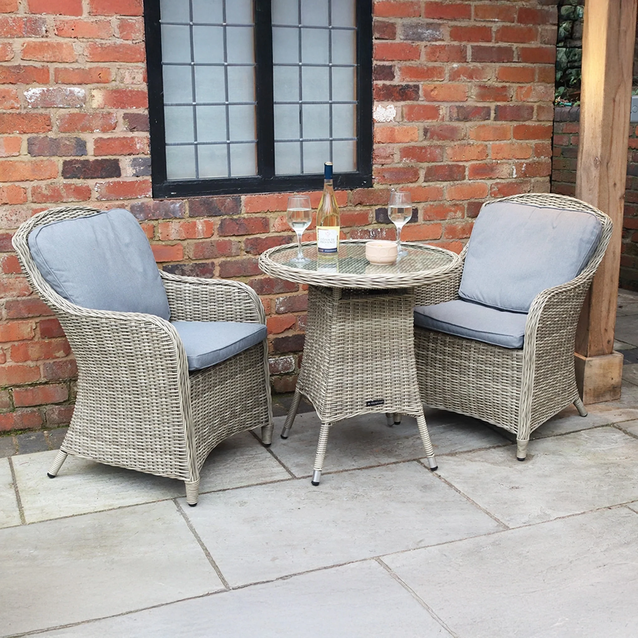 Wentworth 2 Seat Deluxe Rattan Bistro Set - Image 3