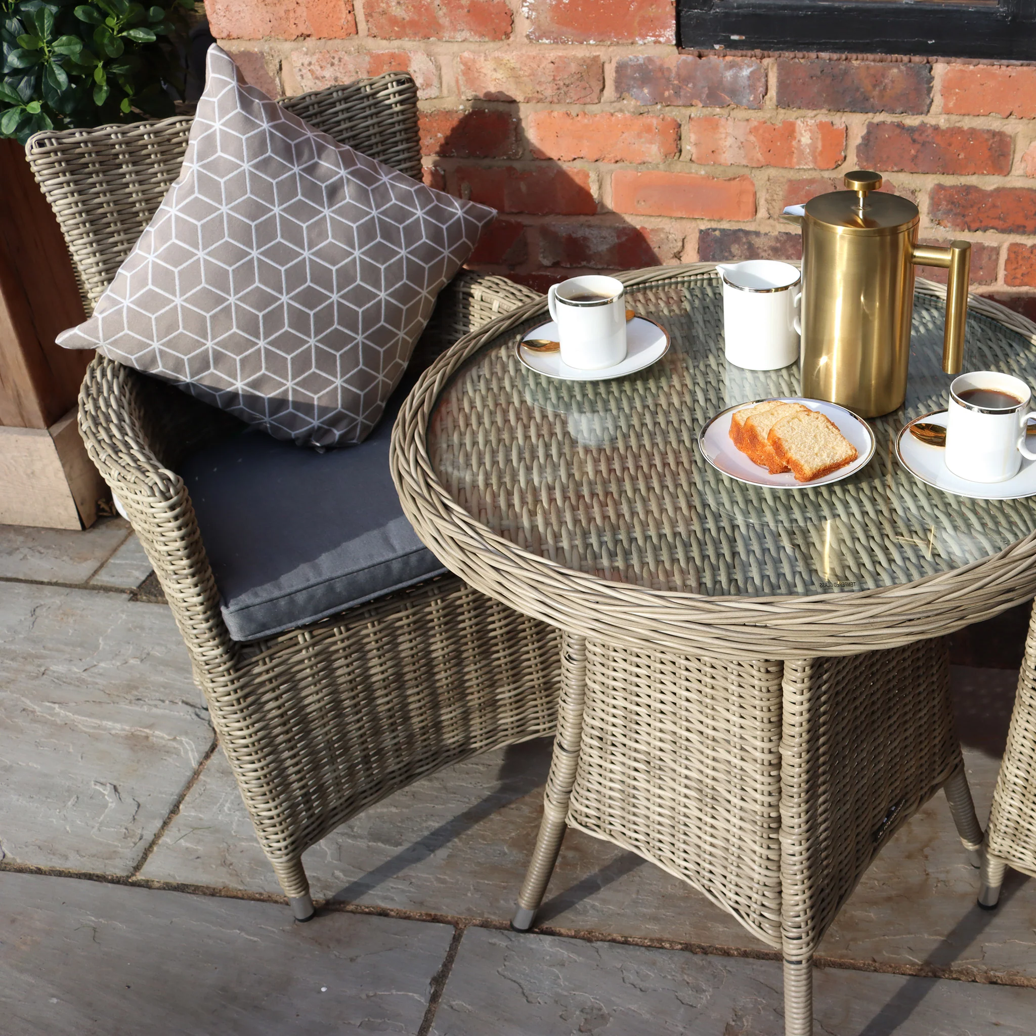 Wentworth 2 Seat Rattan Bistro Set - Image 3