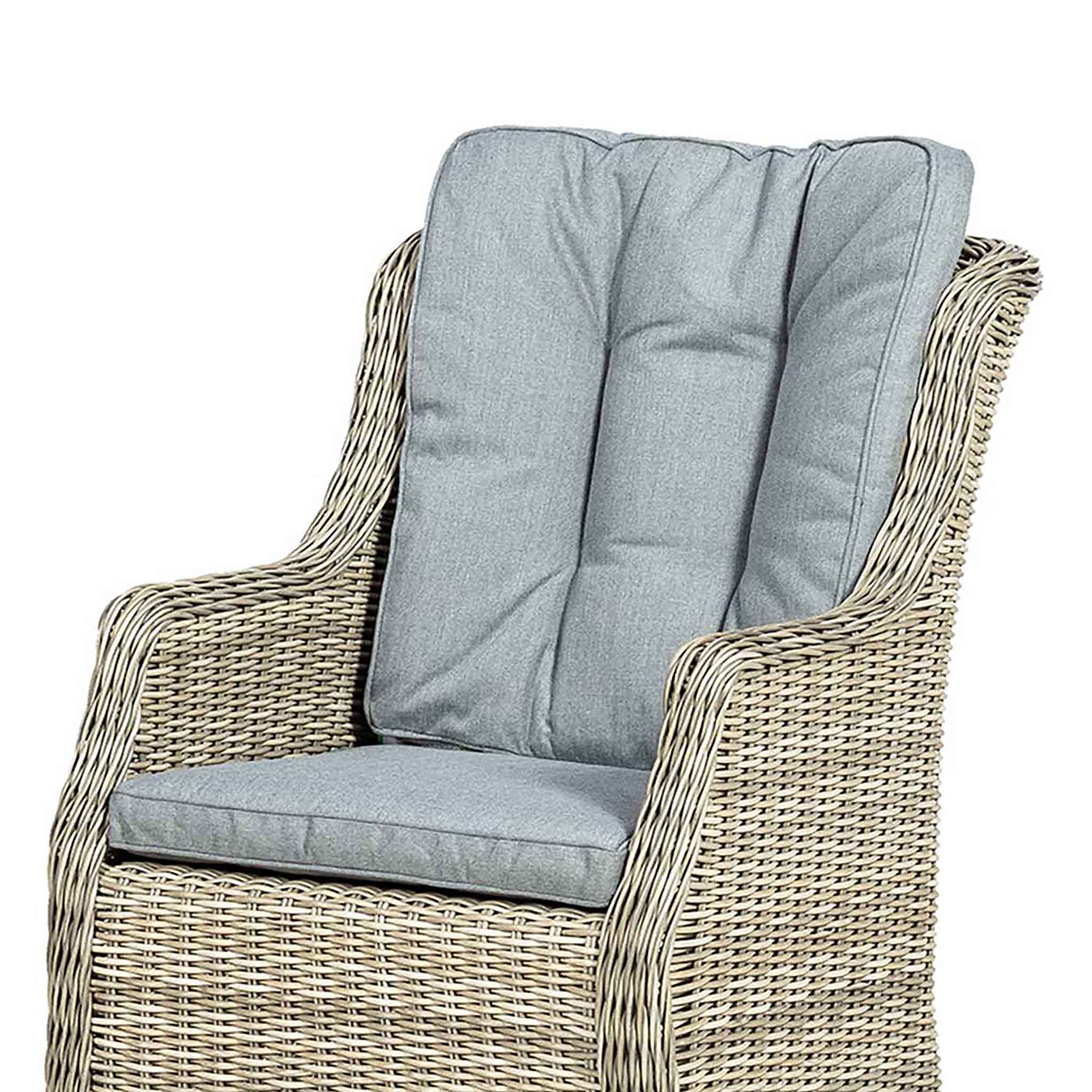 Wentworth 4 Seat 110cm Highback Rattan Dining Set - Image 9