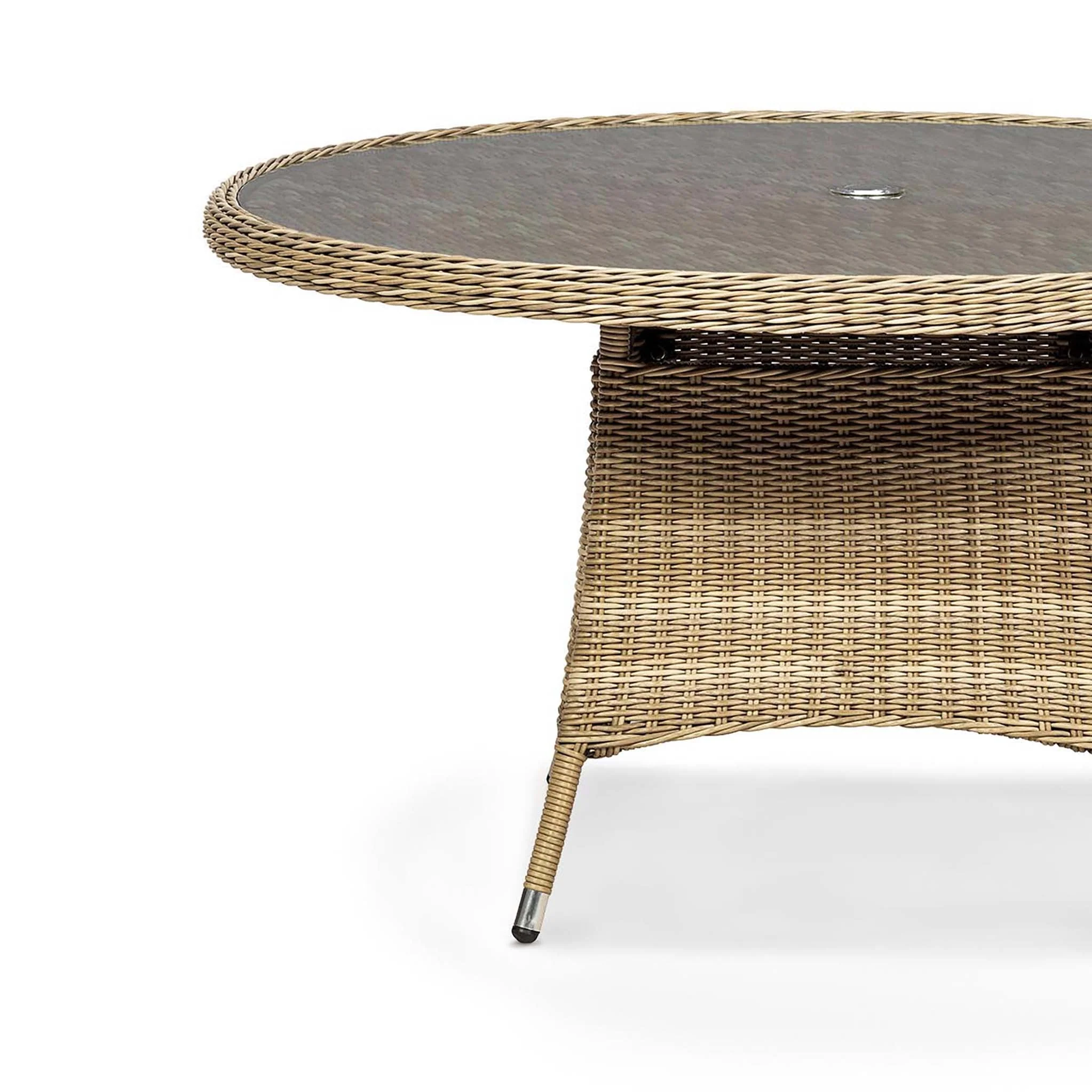 Wentworth 6 Seat 140cm Highback Rattan Dining Set - Image 7